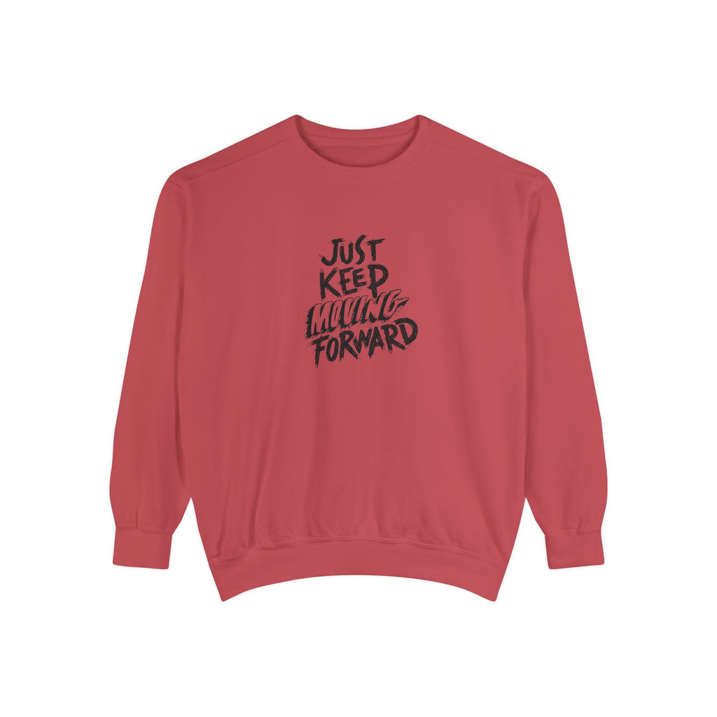 Motivational Sweatshirt - Just Keep Moving Forward, Unisex Garment-Dyed Crewneck, Cozy Gift, Inspirational Apparel, Perfect for Every [...]