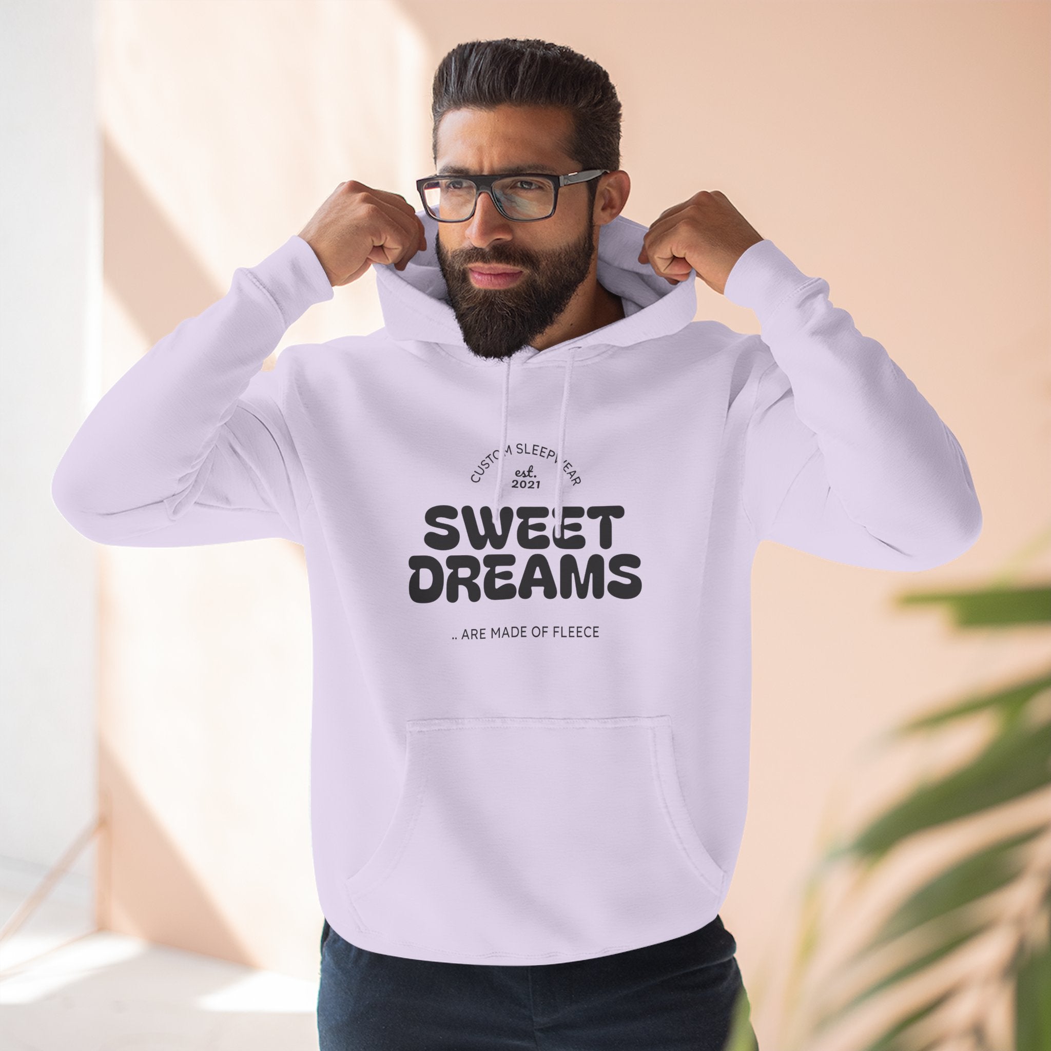 Cozy Sweet Dreams Hoodie, Fleece Pullover for Relaxation, Gift for Dreamers, Perfect for Sleepovers, Casual Wear