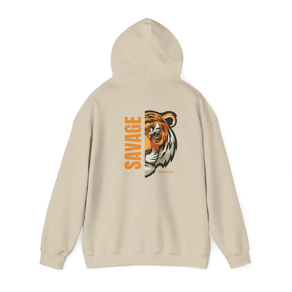 Savage Tiger Unisex Hoodie, Vintage Sweatshirt, Animal Lovers Apparel, Gift for Him/Her, Casual Streetwear, Cozy Layering