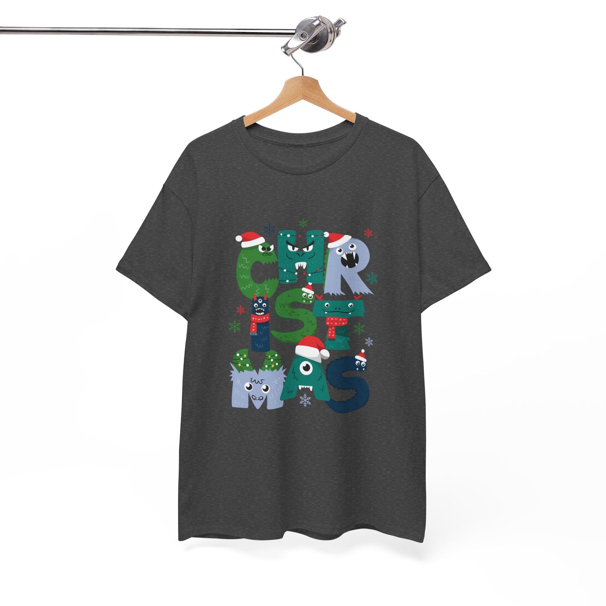 Christmas Graphic Tee — Cute Holiday "CHRISTMAS" Lettering T‑Shirt