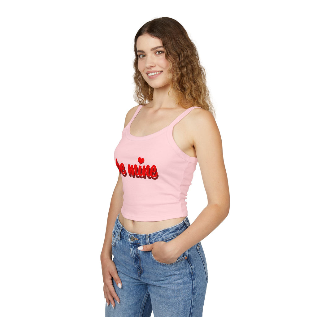 Romantic Spaghetti Strap Tank Top | 'Be Mine' Design for Valentine's Day, Cute Summer Top, Gift for Her, Casual Wear, Love Shirt