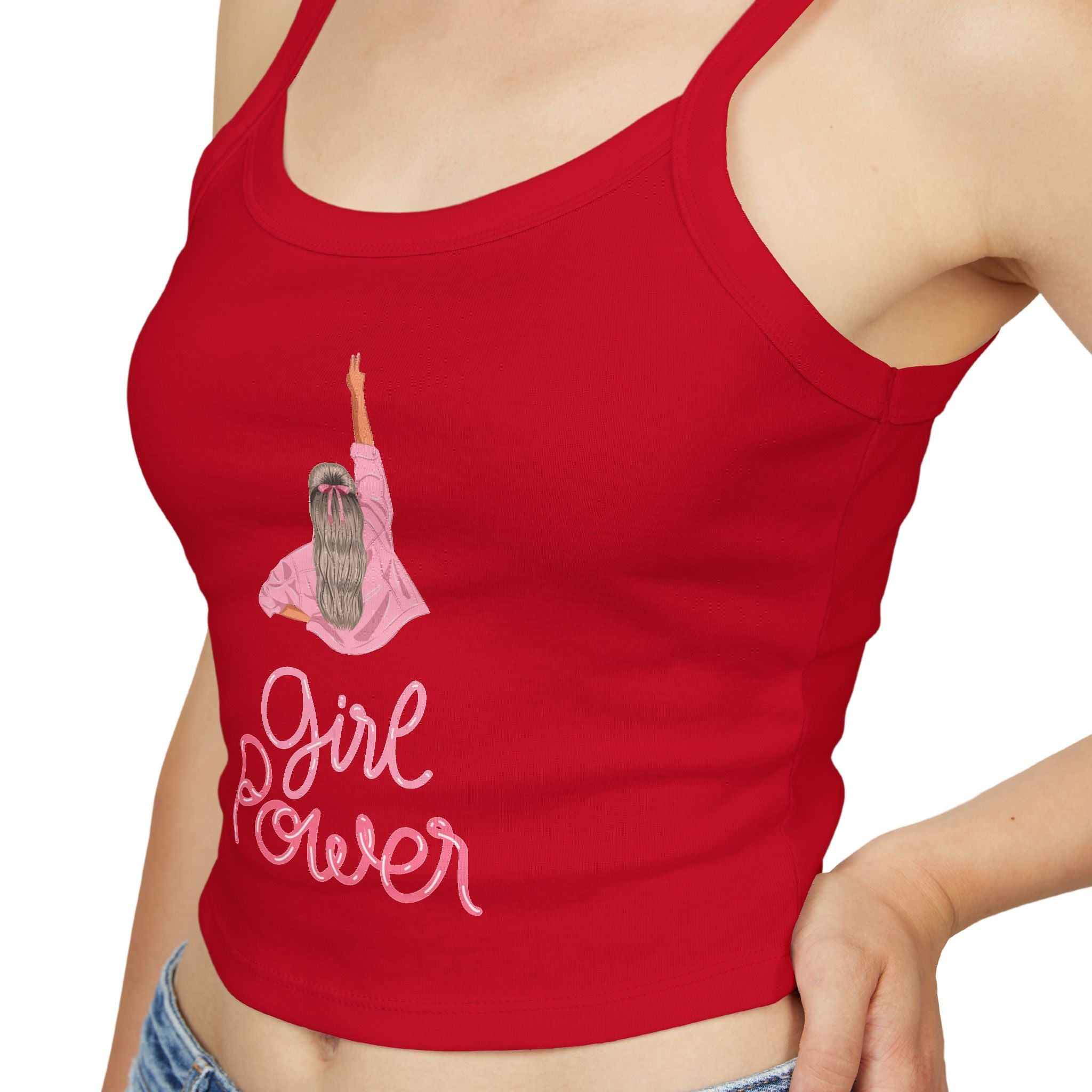 Empowering Women's Spaghetti Strap Tank Top - Girl Power Graphic, Summer Wear, Casual Style, Gift for Her, Feminism Fashion