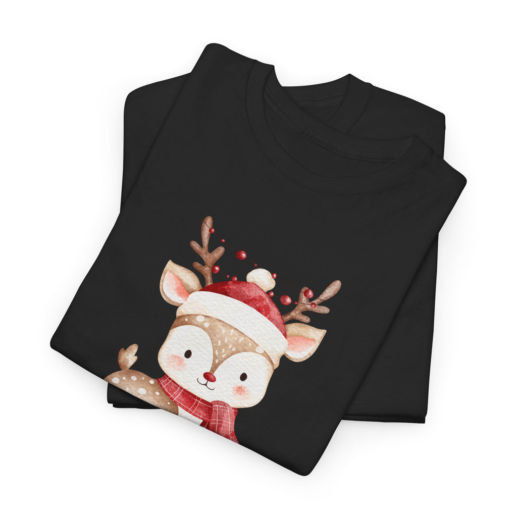 Kids' Cute Reindeer Christmas Tee – Merry Christmas Woodland Holiday Shirt