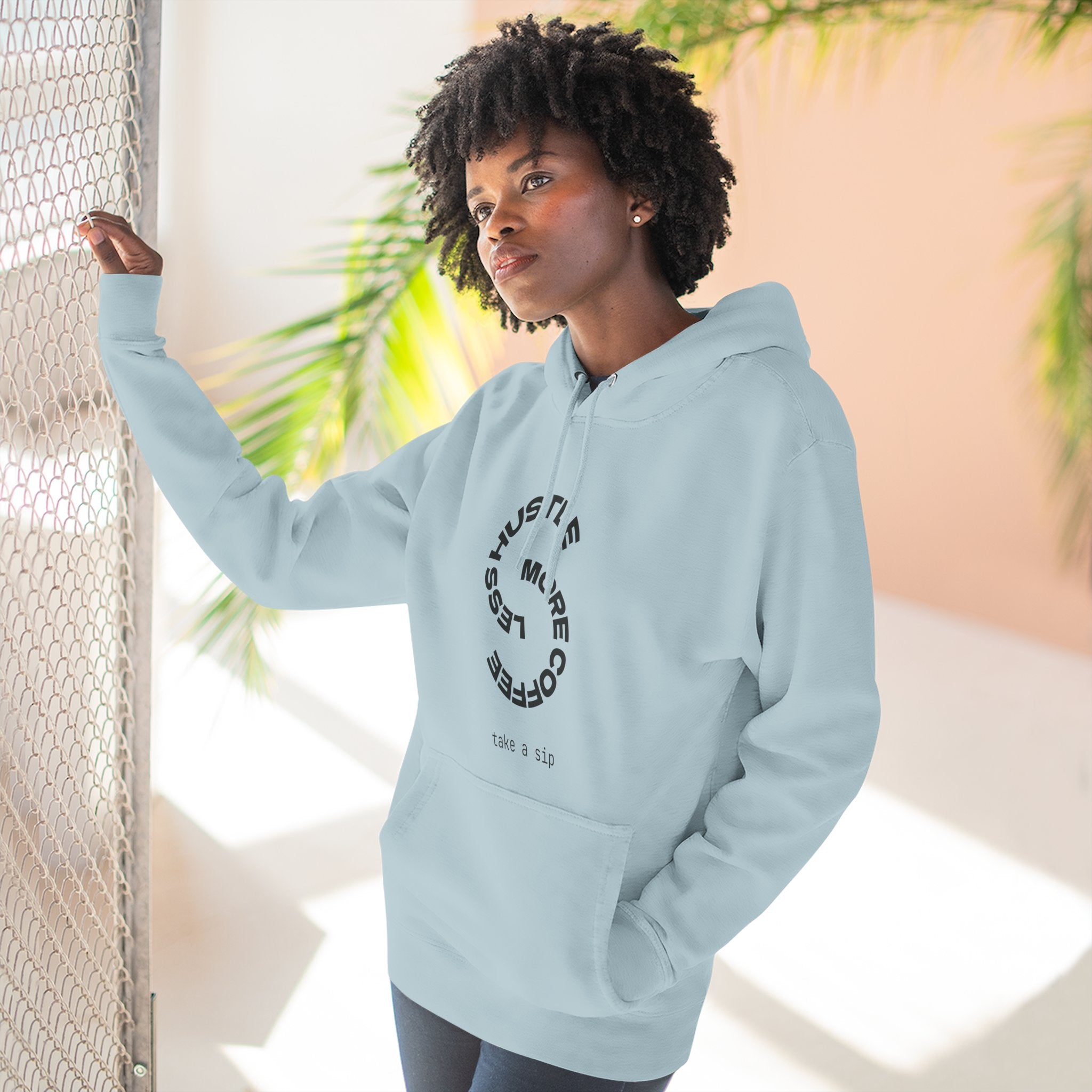 Cozy Coffee Lover's Hoodie, Fleece Sweatshirt, Relaxed Casual Wear, Gift for Coffee Enthusiasts, Perfect for Winter
