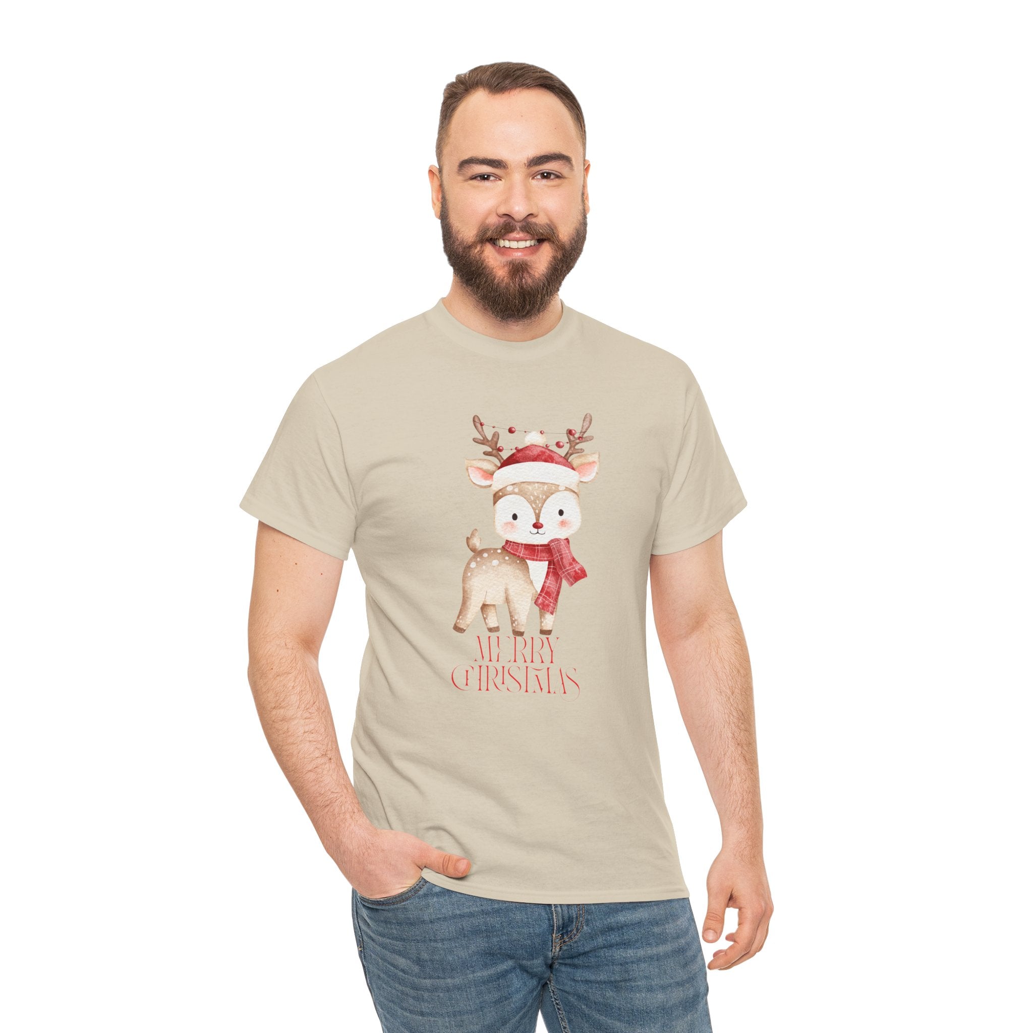 Kids' Cute Reindeer Christmas Tee – Merry Christmas Woodland Holiday Shirt