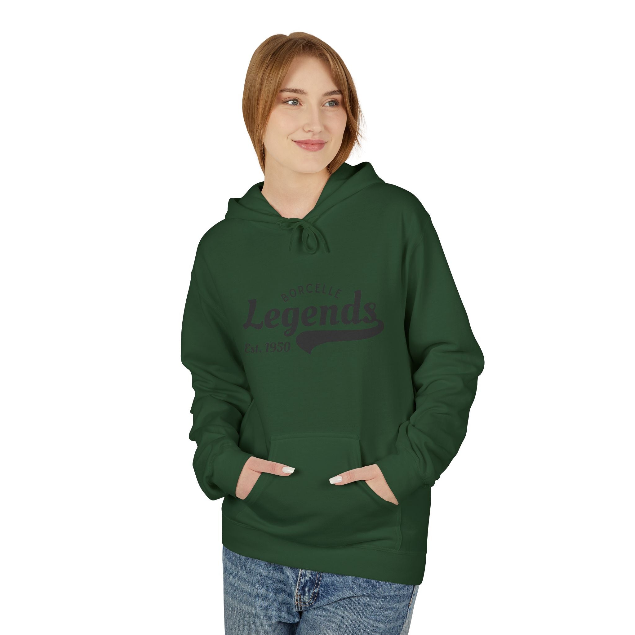 Retro Legends Fleece Hoodie, Cozy Unisex Sweatshirt, Perfect Gift for Sports Lovers, Casual Wear, Est. 1950
