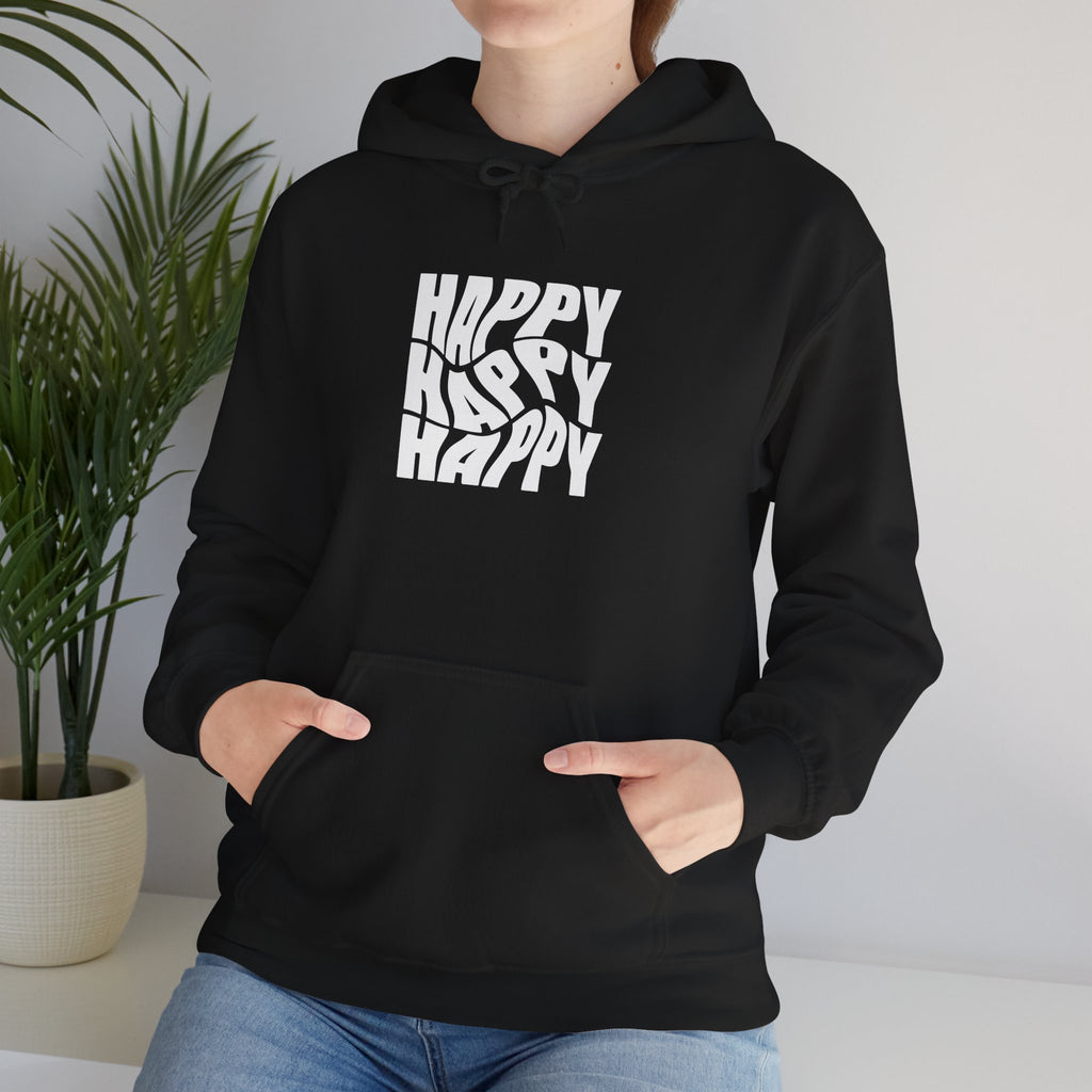 Happy Vibe Unisex Hoodie, Cozy Sweatshirt, Gift for Friends, Casual Wear, Birthday Gift, Everyday Comfort