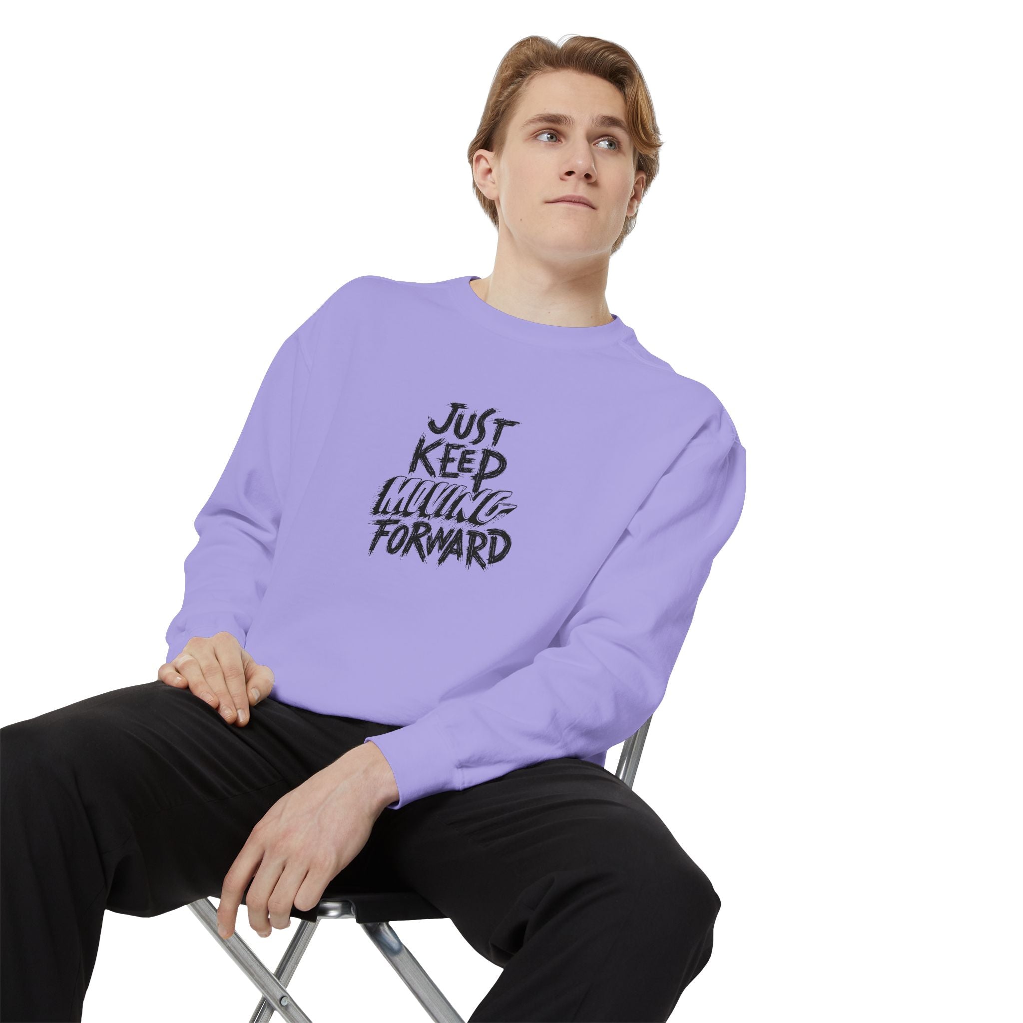 Motivational Sweatshirt - Just Keep Moving Forward, Unisex Garment-Dyed Crewneck, Cozy Gift, Inspirational Apparel, Perfect for Every [...]