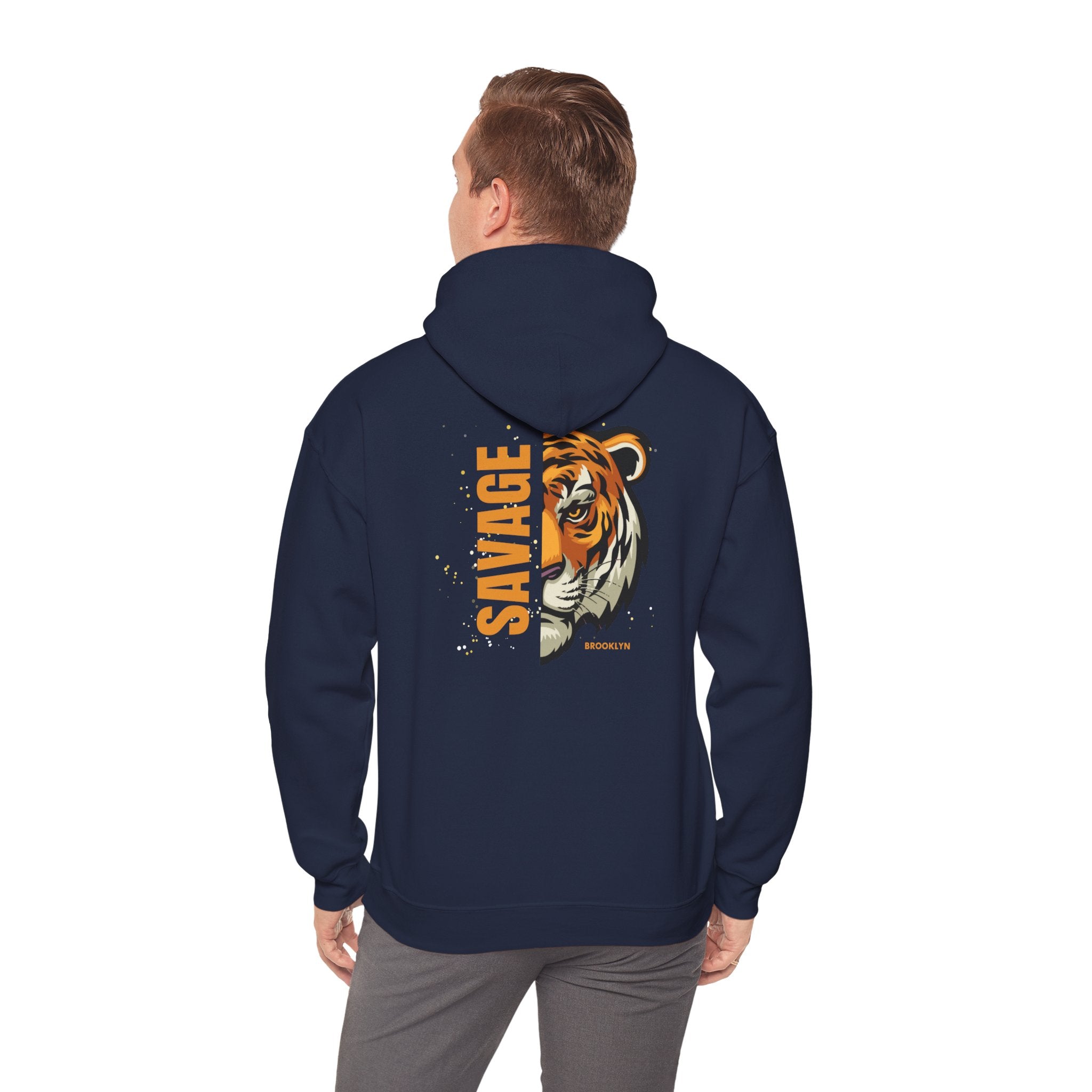 Savage Tiger Unisex Hoodie, Vintage Sweatshirt, Animal Lovers Apparel, Gift for Him/Her, Casual Streetwear, Cozy Layering