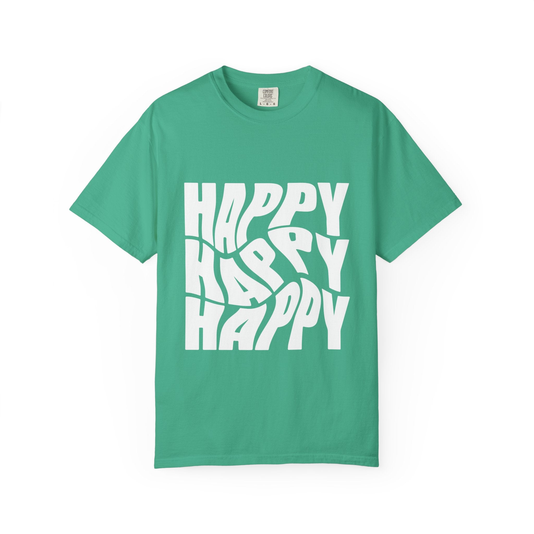 Happy Vibes Unisex Garment-Dyed T-shirt | Positive Affirmation Tee, Casual Wear, Gift for Friends, Summer Style, Comfort Apparel