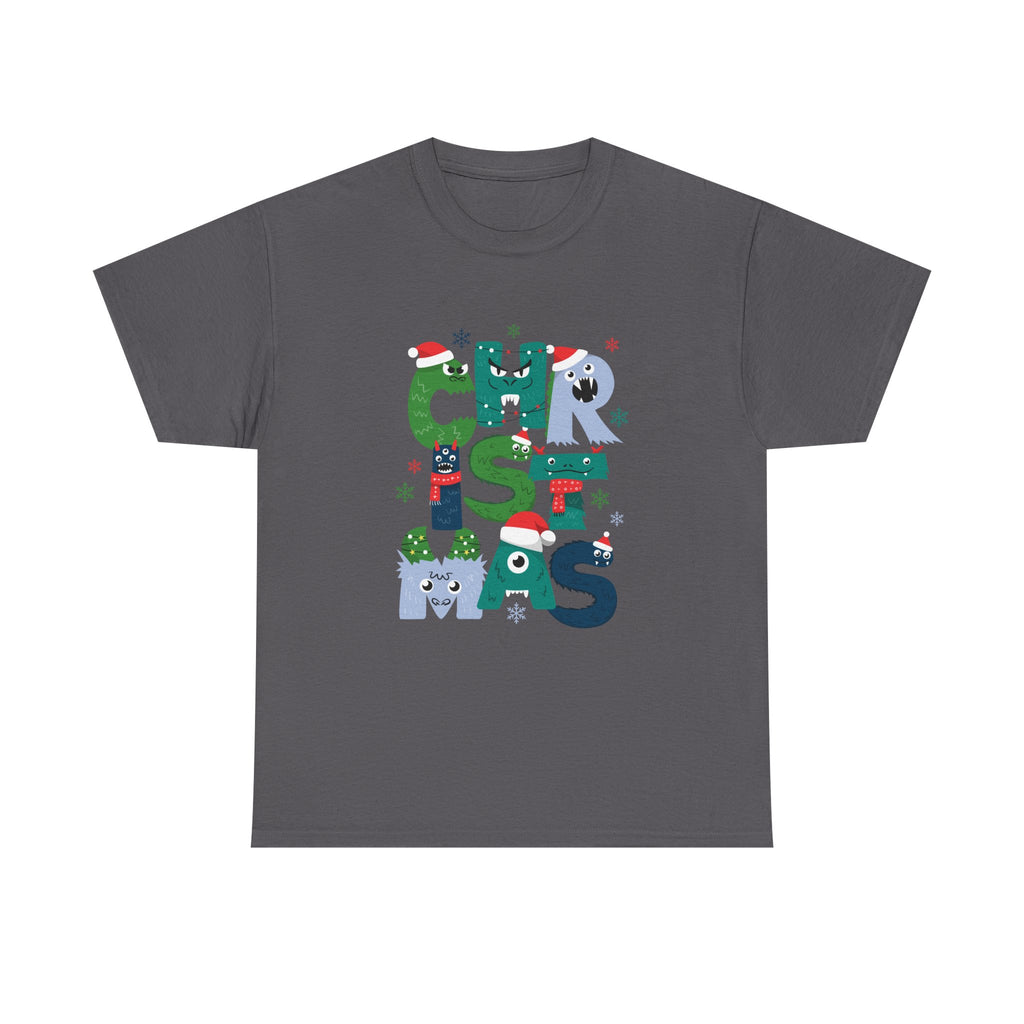 Christmas Graphic Tee — Cute Holiday "CHRISTMAS" Lettering T‑Shirt
