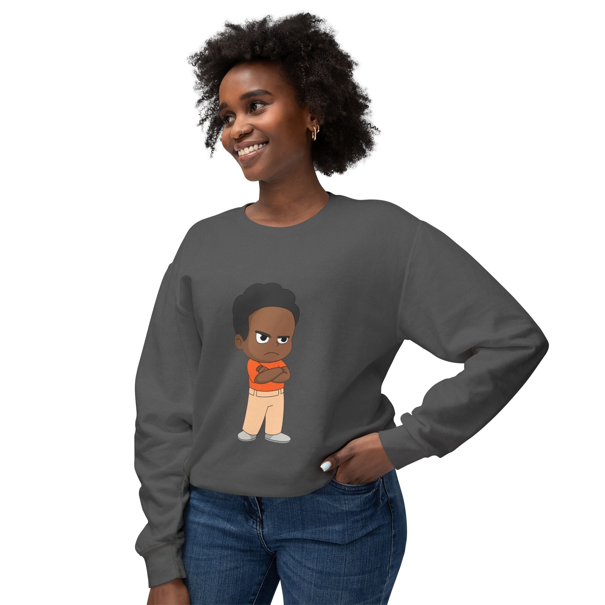 Playful Cartoon Crewneck Sweatshirt | Funny Lightweight Sweatshirt for Kids & Teens, Birthday Gift, Casualwear, Seasonal Comfort