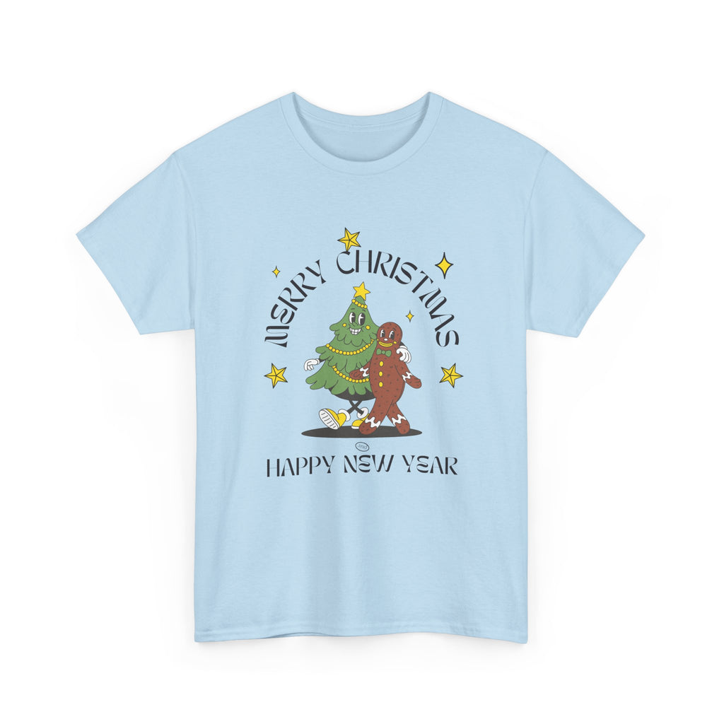 Christmas Gingerbread Tree Tee - "Merry Christmas, Happy New Year" Holiday Shirt