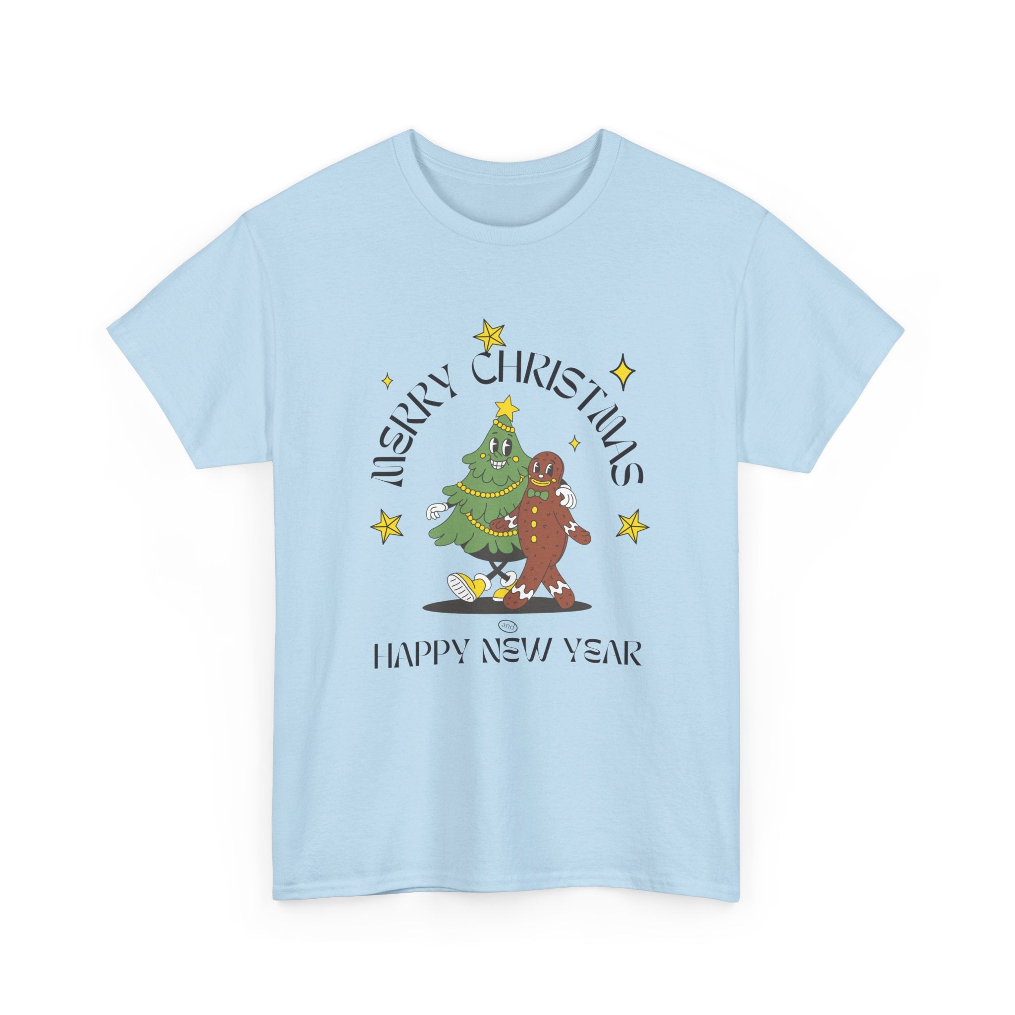 Christmas Gingerbread Tree Tee - "Merry Christmas, Happy New Year" Holiday Shirt