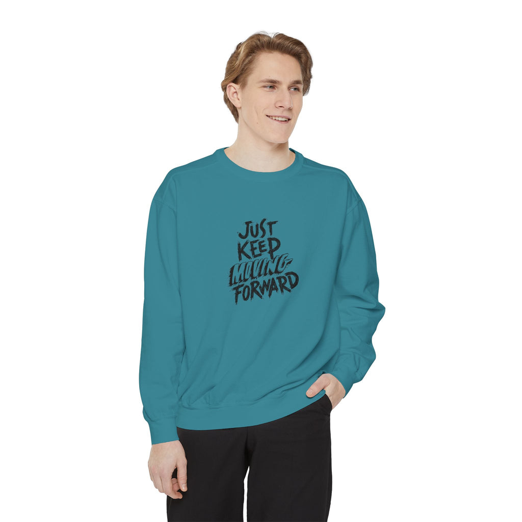 Motivational Sweatshirt - Just Keep Moving Forward, Unisex Garment-Dyed Crewneck, Cozy Gift, Inspirational Apparel, Perfect for Every [...]