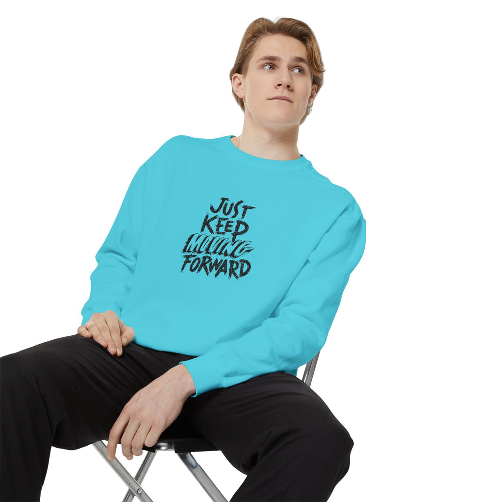 Motivational Sweatshirt - Just Keep Moving Forward, Unisex Garment-Dyed Crewneck, Cozy Gift, Inspirational Apparel, Perfect for Every [...]