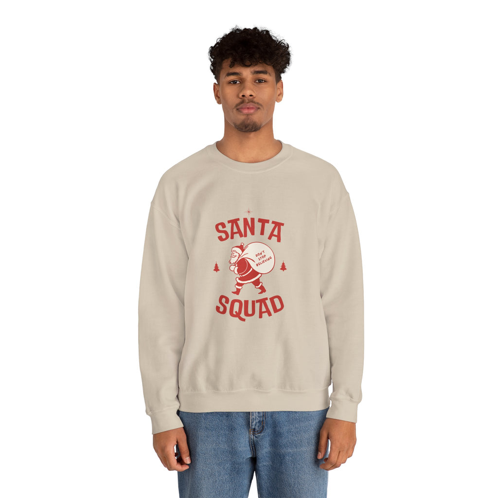 Santa Squad Crewneck Sweatshirt — Retro Santa Graphic Christmas Sweater