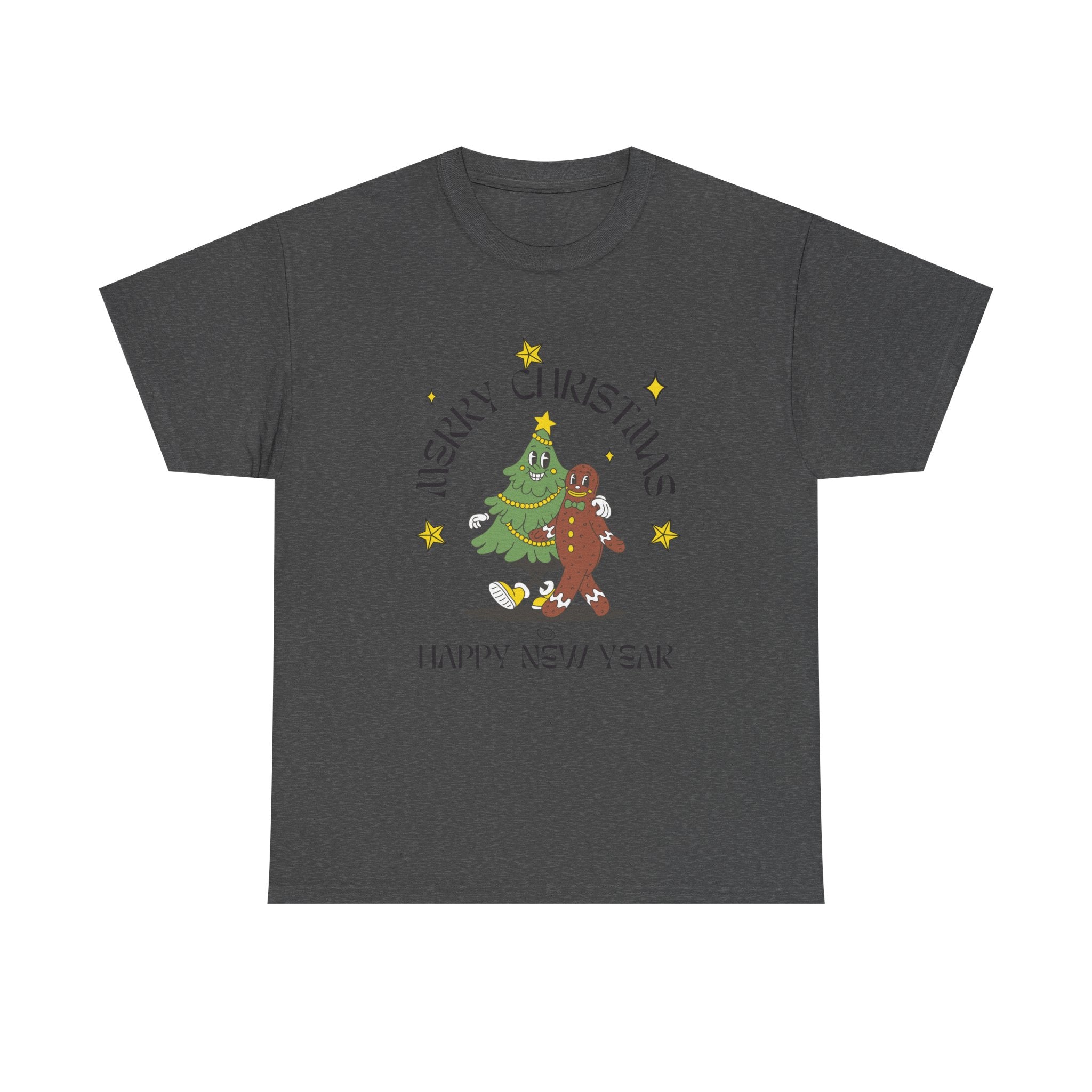Christmas Gingerbread Tree Tee - "Merry Christmas, Happy New Year" Holiday Shirt