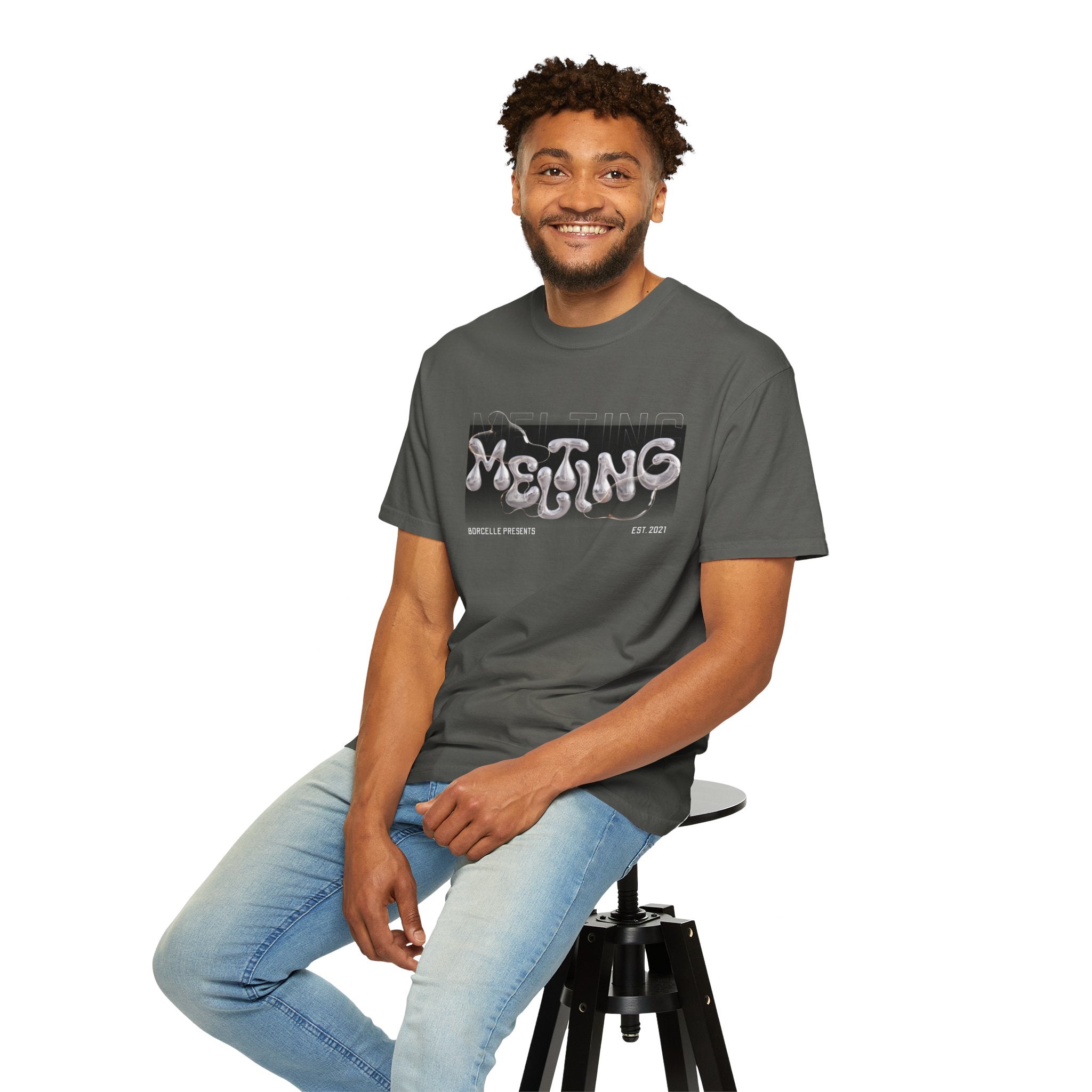 Melting Vibes Unisex Garment-Dyed T-shirt | Cool Graphic Tee for Art Lovers, Trendy Casual Wear, Unique Gift, Summer Style