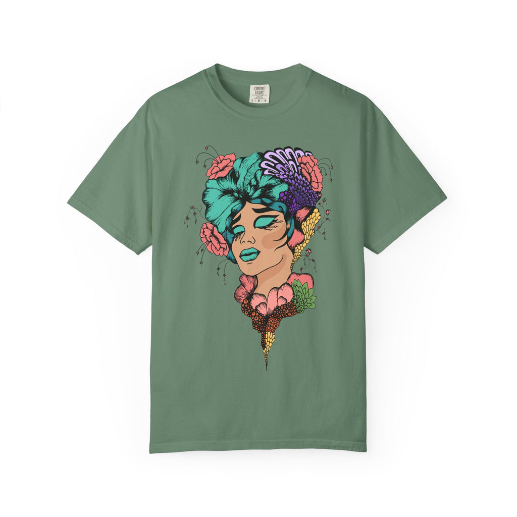 Floral Fantasy T-Shirt | Artistic Graphic Tee for Nature Lovers, Unique Gift, Casual Wear, Eco-Friendly Fashion