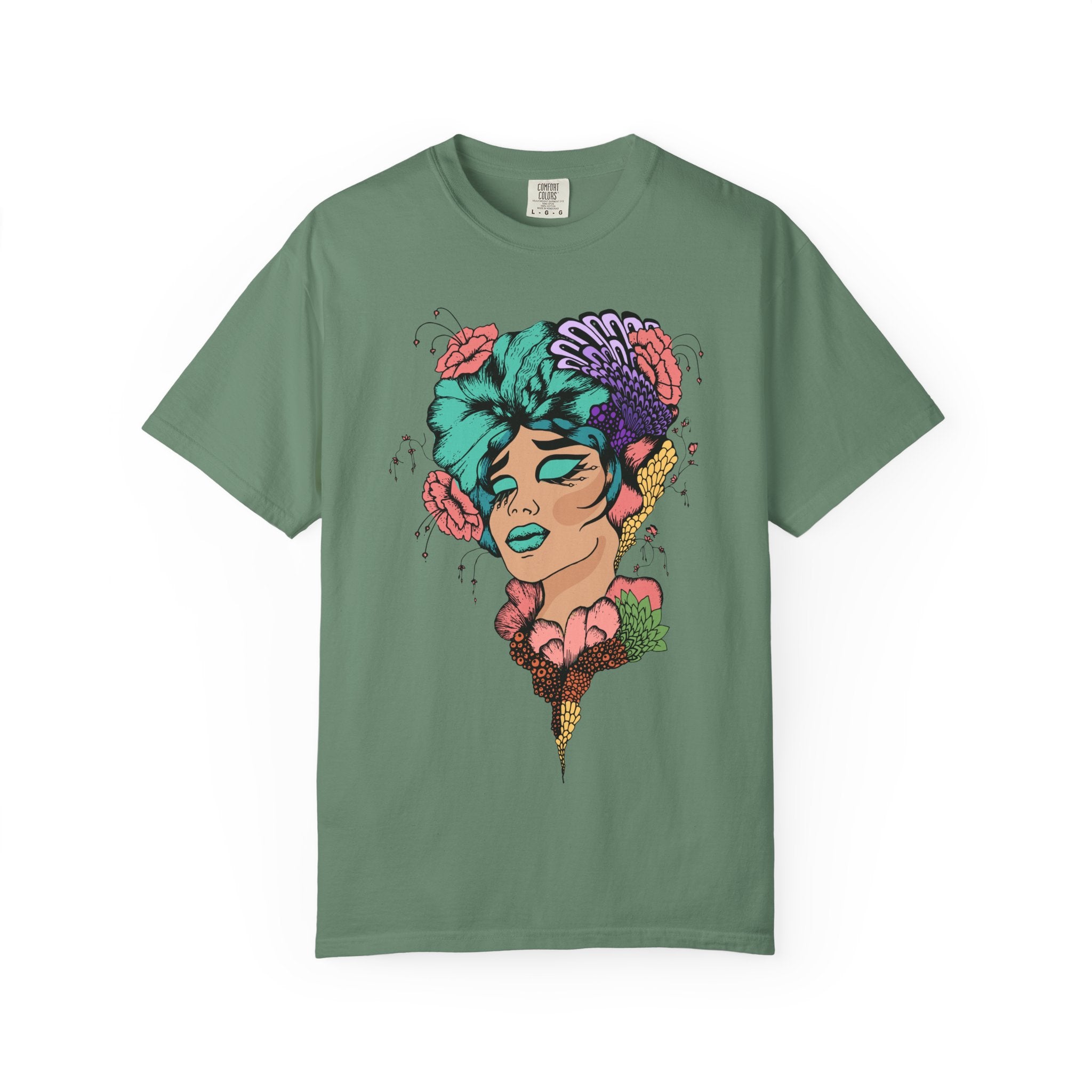 Floral Fantasy T-Shirt | Artistic Graphic Tee for Nature Lovers, Unique Gift, Casual Wear, Eco-Friendly Fashion