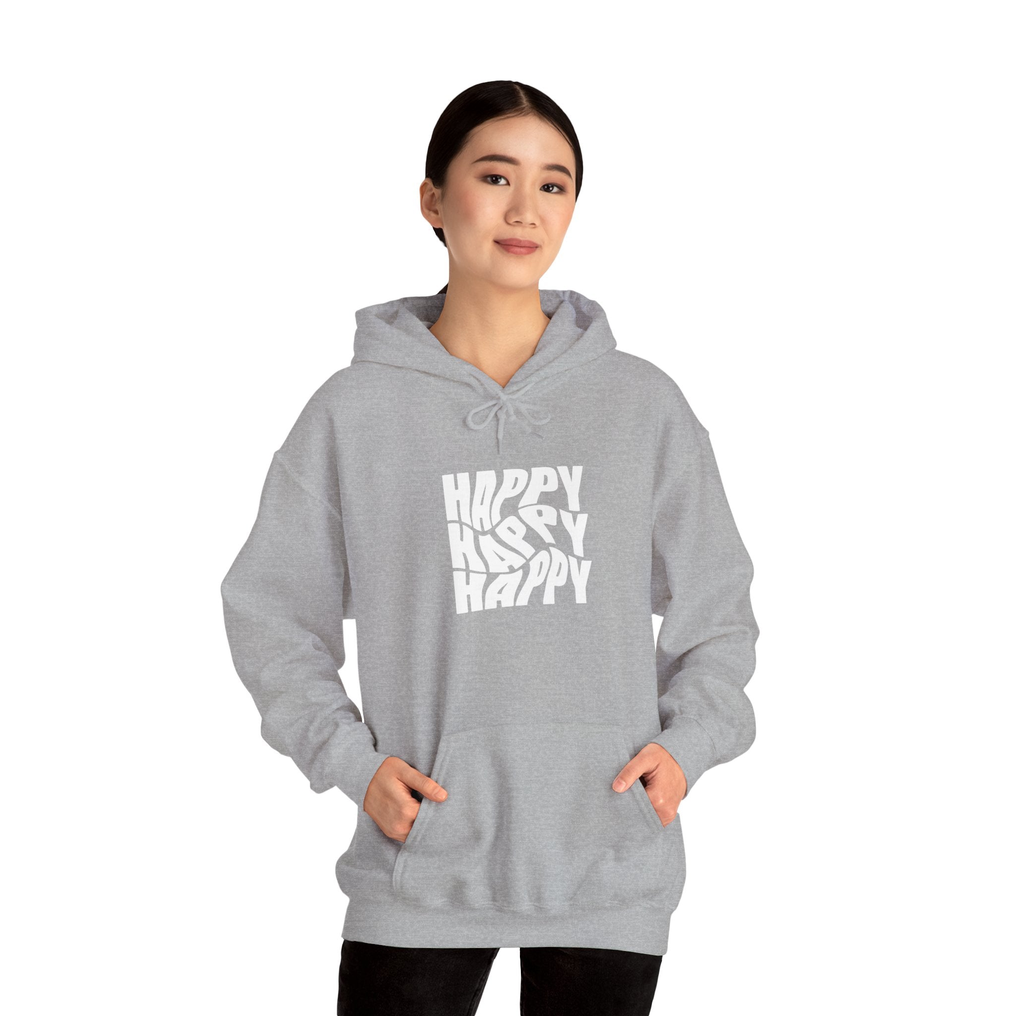 Happy Vibe Unisex Hoodie, Cozy Sweatshirt, Gift for Friends, Casual Wear, Birthday Gift, Everyday Comfort