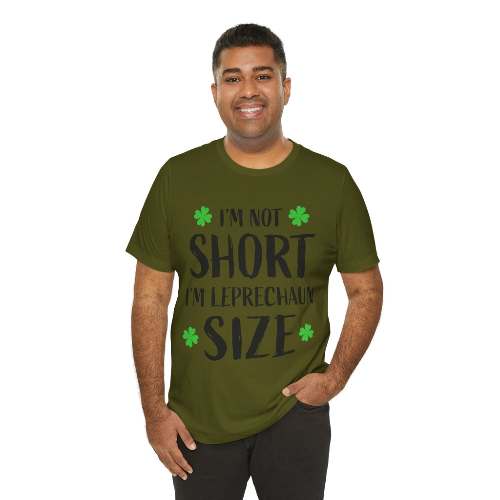 St. Patrick's Day Tee, Leprechaun Size Shirt, Unisex Graphic Tee, Funny Irish T-shirt, Short Stature Humor Apparel