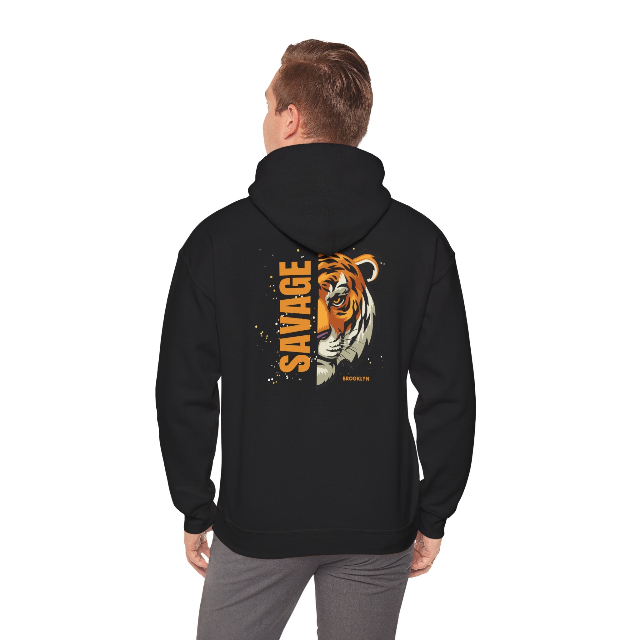 Savage Tiger Unisex Hoodie, Vintage Sweatshirt, Animal Lovers Apparel, Gift for Him/Her, Casual Streetwear, Cozy Layering