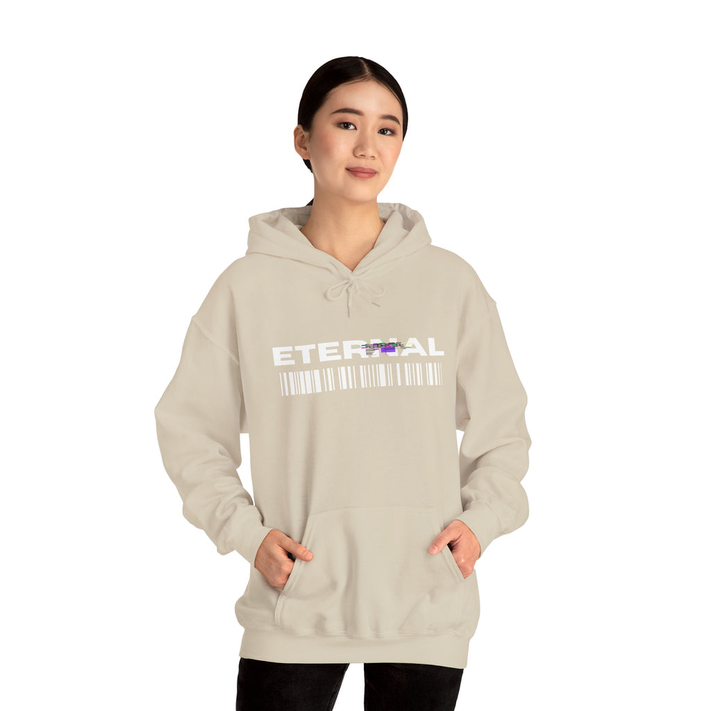 Eternal Barcode Hoodie — Black Graphic Pullover
