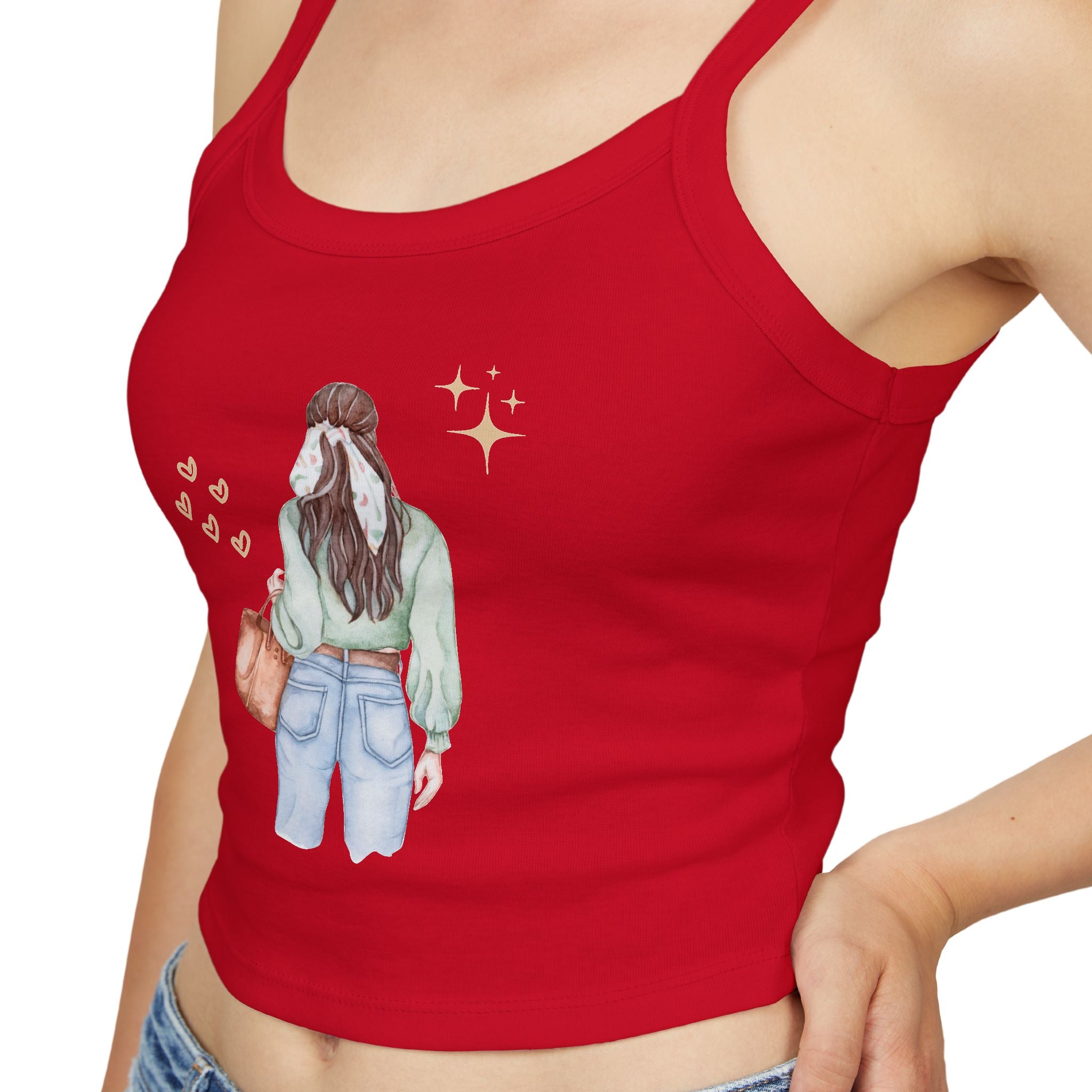 Trendy Women's Spaghetti Strap Tank Top with Cute Back Design, Casual Summer Top, Perfect for Beach Days, Festivals, and Everyday [...]