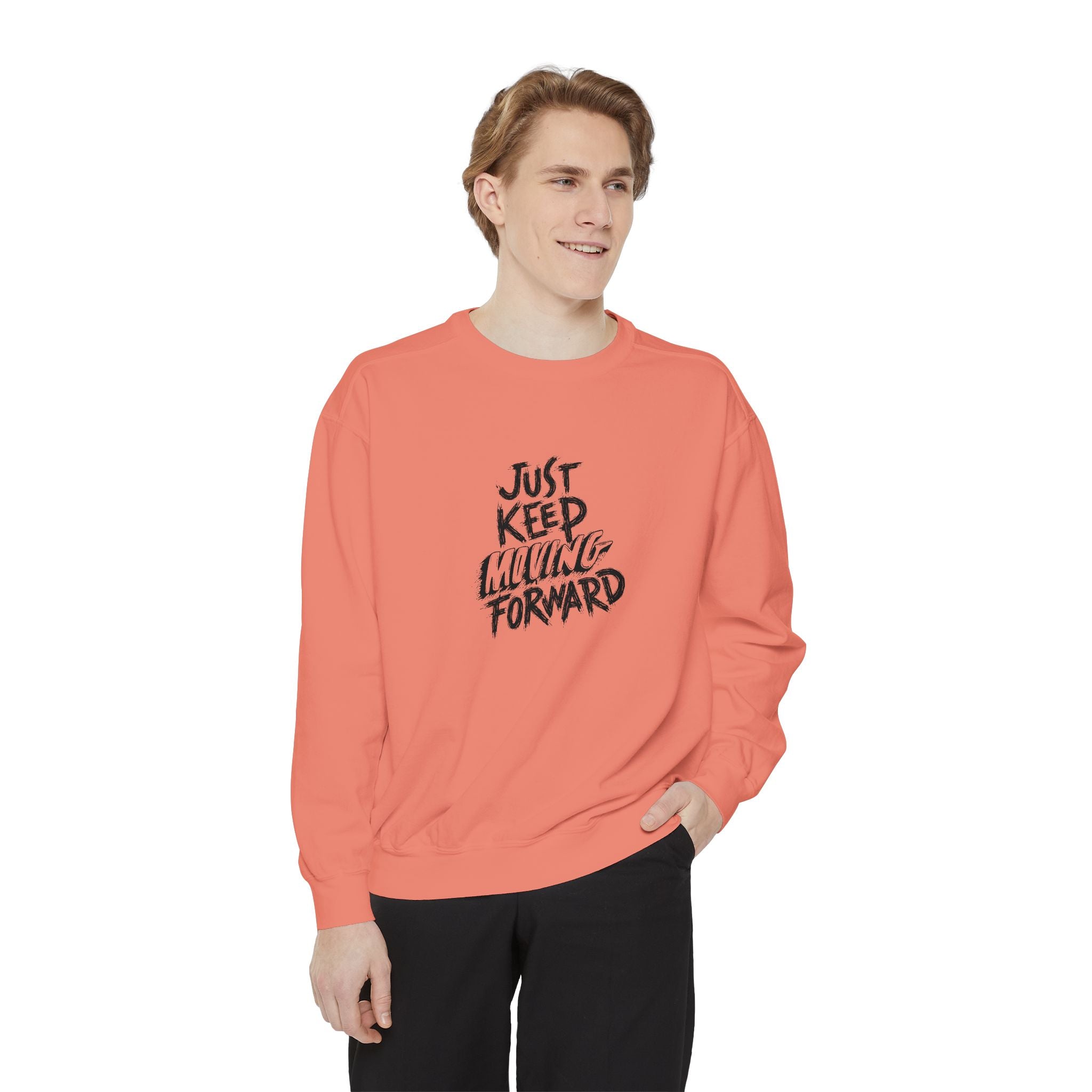 Motivational Sweatshirt - Just Keep Moving Forward, Unisex Garment-Dyed Crewneck, Cozy Gift, Inspirational Apparel, Perfect for Every [...]