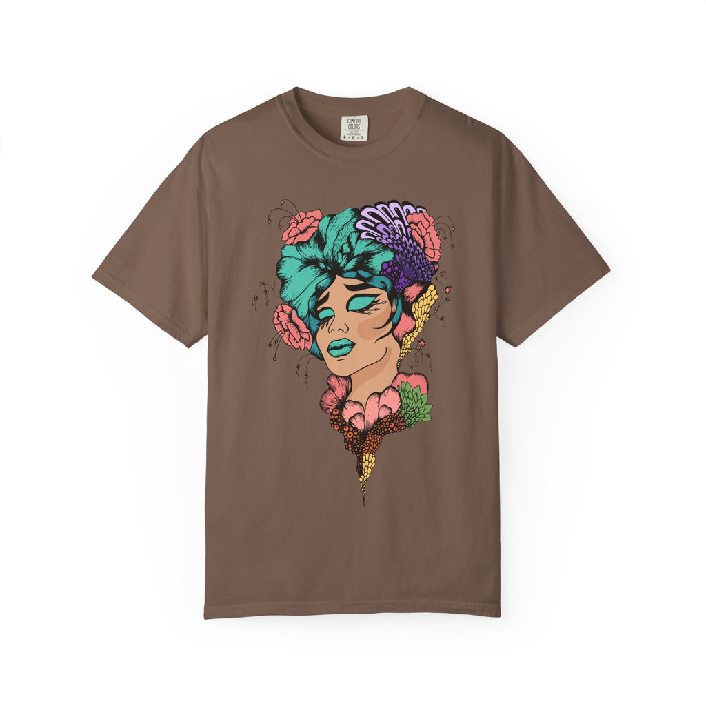Floral Fantasy T-Shirt | Artistic Graphic Tee for Nature Lovers, Unique Gift, Casual Wear, Eco-Friendly Fashion