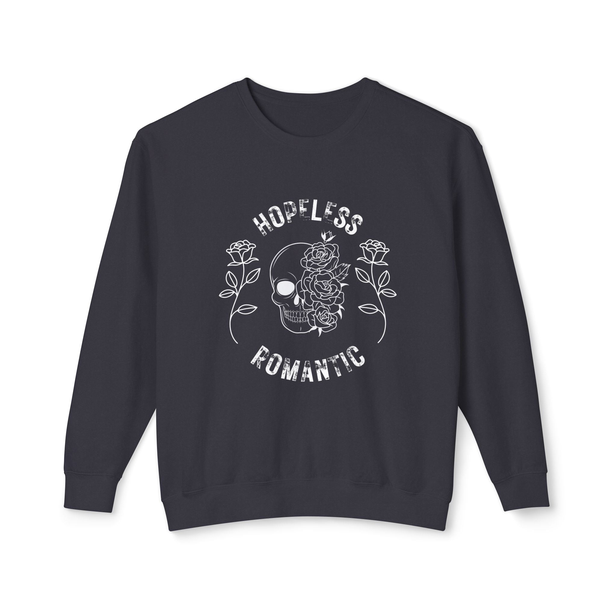 Hopeless Romantic Sweatshirt, Unisex Lightweight Crewneck Sweater, Cute Gift for Her, Fall Fashion, Casual Wear, Cozy Loungewear