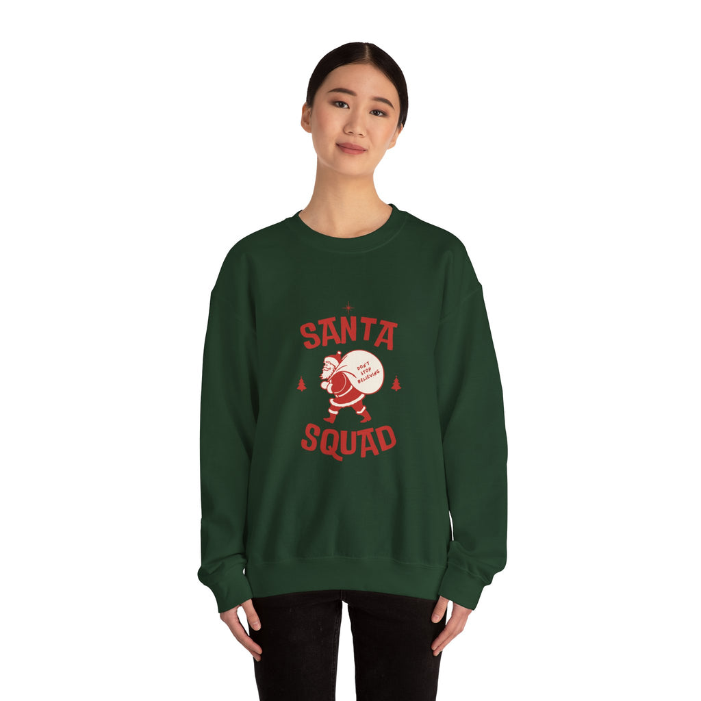 Santa Squad Crewneck Sweatshirt — Retro Santa Graphic Christmas Sweater