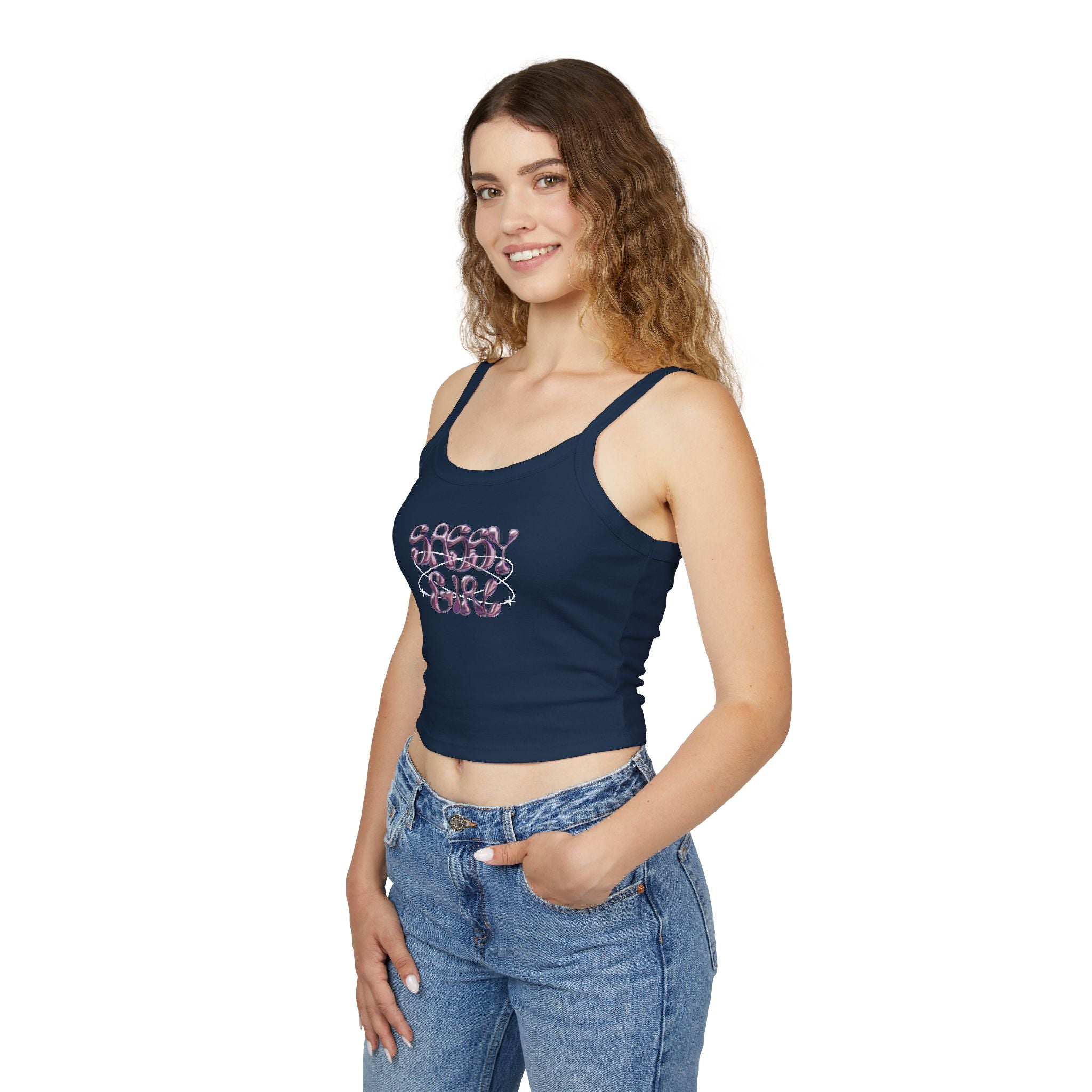 Sassy Girl Tank Top, Cute Summer Top, Gift for Her, Casual Wear Shirt, Trendy Spaghetti Strap Top, Summer Fashion Essential