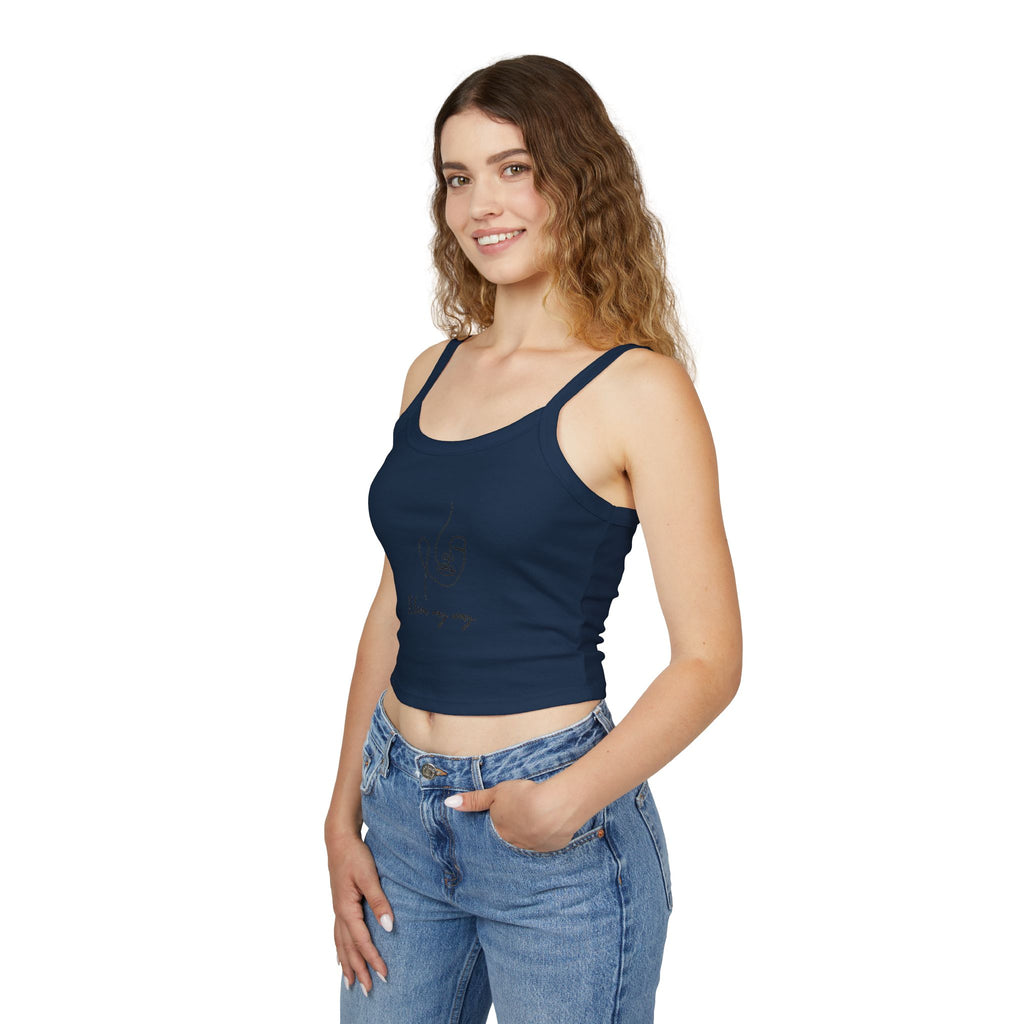 Women's Spaghetti Strap Tank Top, I Love My Way, Casual Summer Wear, Beach Outfit, Graphic Crop Top, Gift for Her