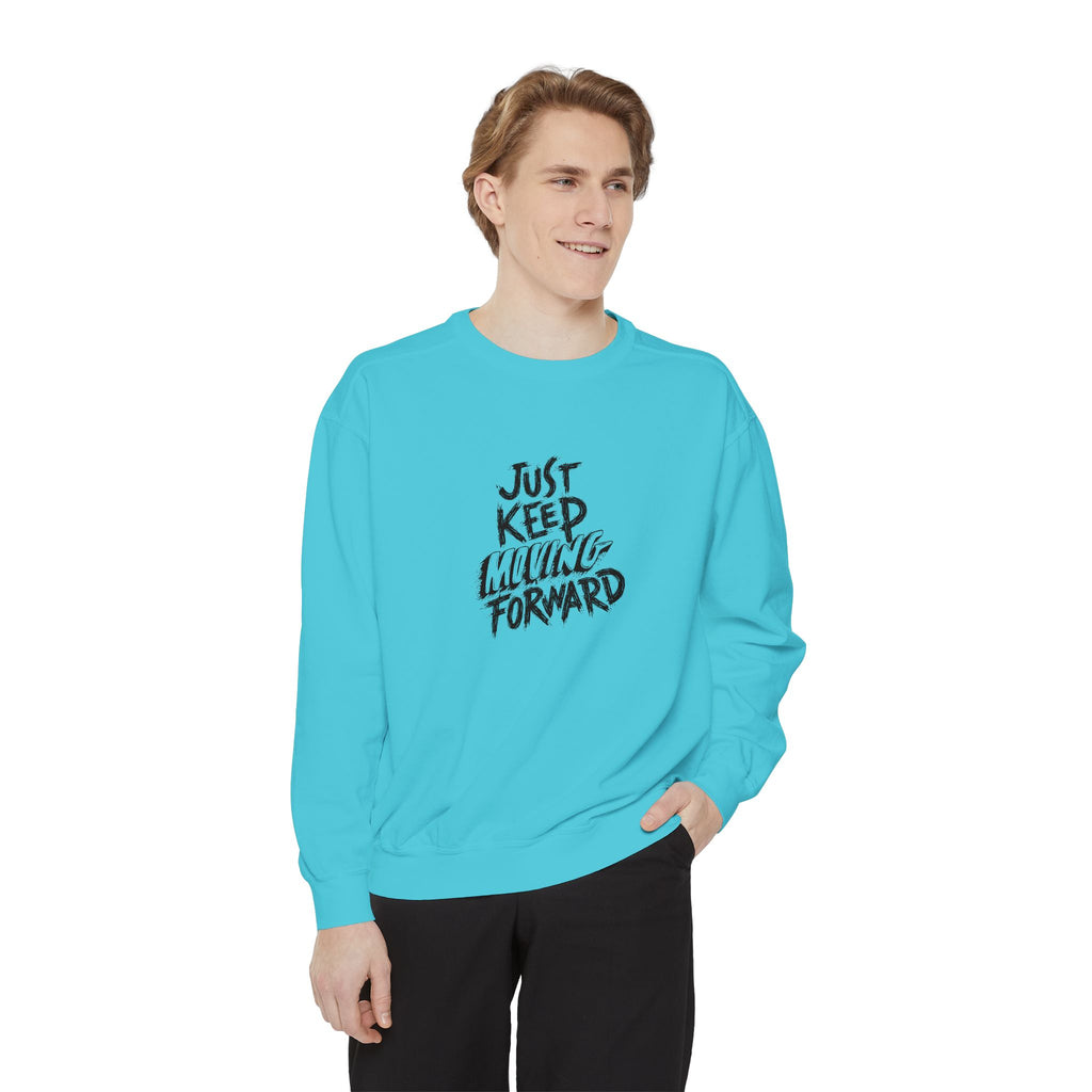 Motivational Sweatshirt - Just Keep Moving Forward, Unisex Garment-Dyed Crewneck, Cozy Gift, Inspirational Apparel, Perfect for Every [...]