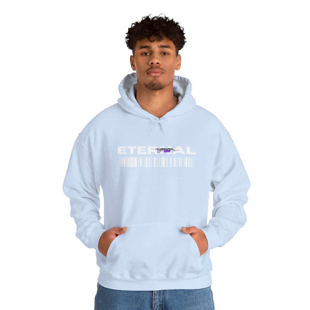 Eternal Barcode Hoodie — Black Graphic Pullover