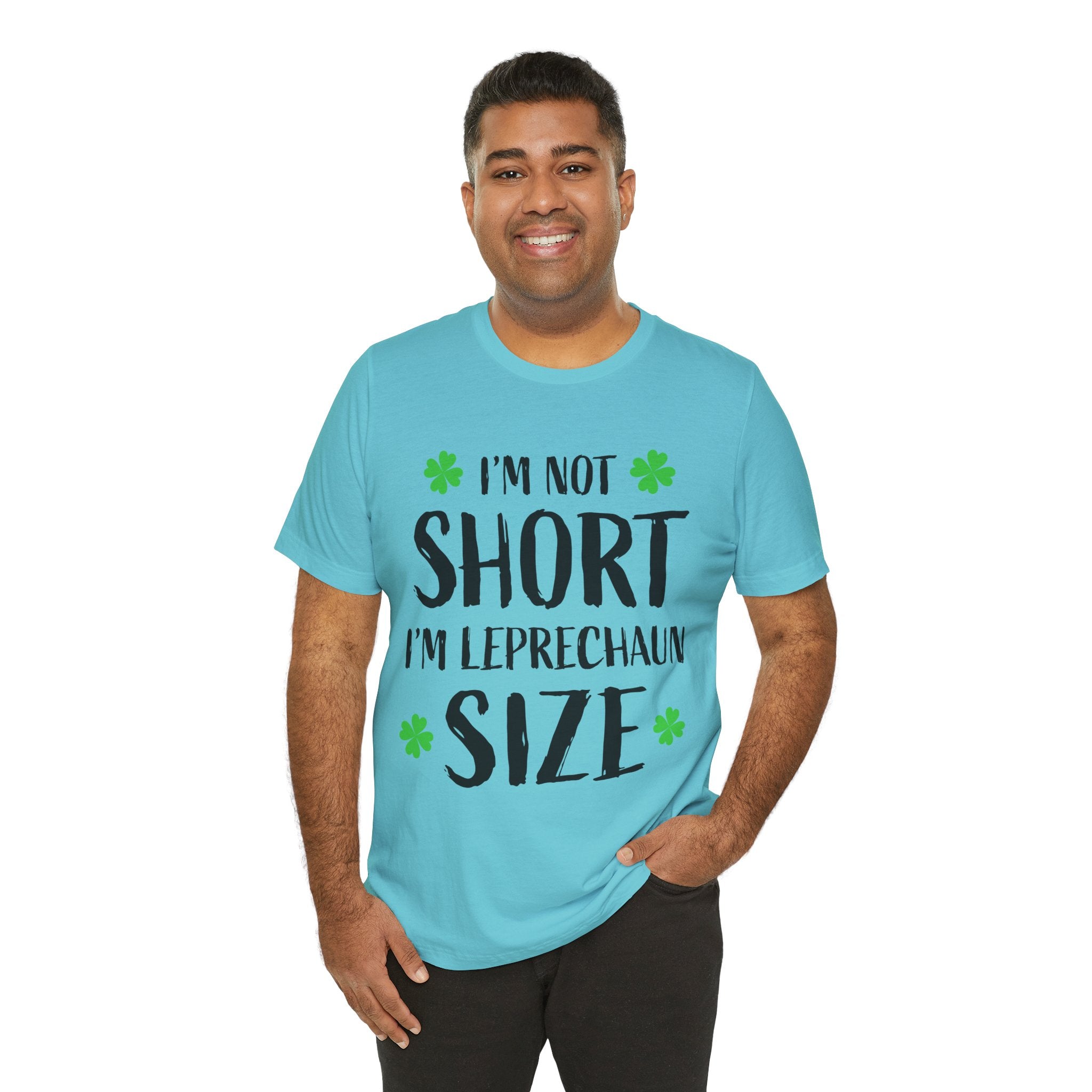 St. Patrick's Day Tee, Leprechaun Size Shirt, Unisex Graphic Tee, Funny Irish T-shirt, Short Stature Humor Apparel