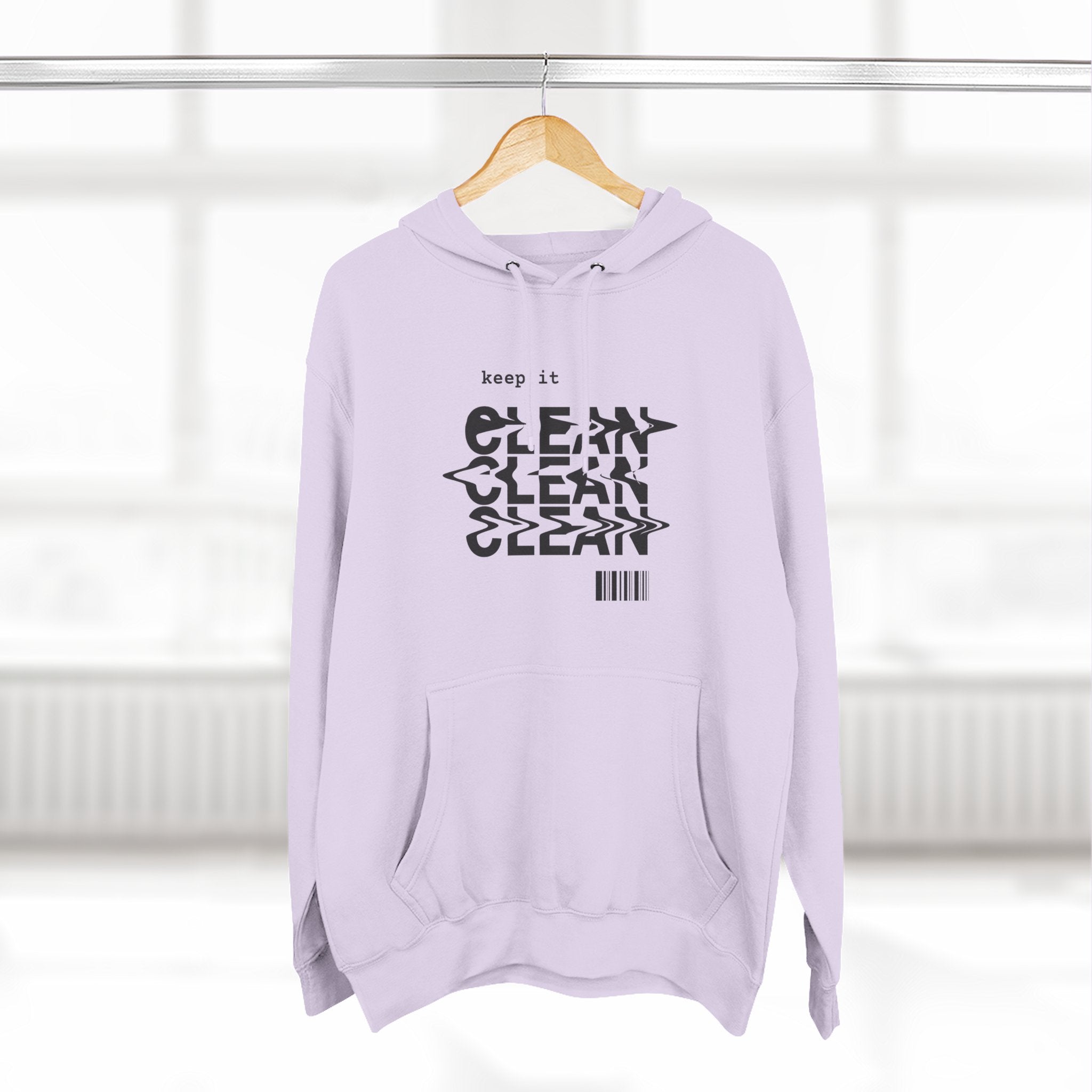 Stylish Fleece Hoodie with ‘Keep It Clean’ Design, Cozy Winter Apparel, Ideal for Casual Outfits, Gifts for Friends, Unique Streetwear