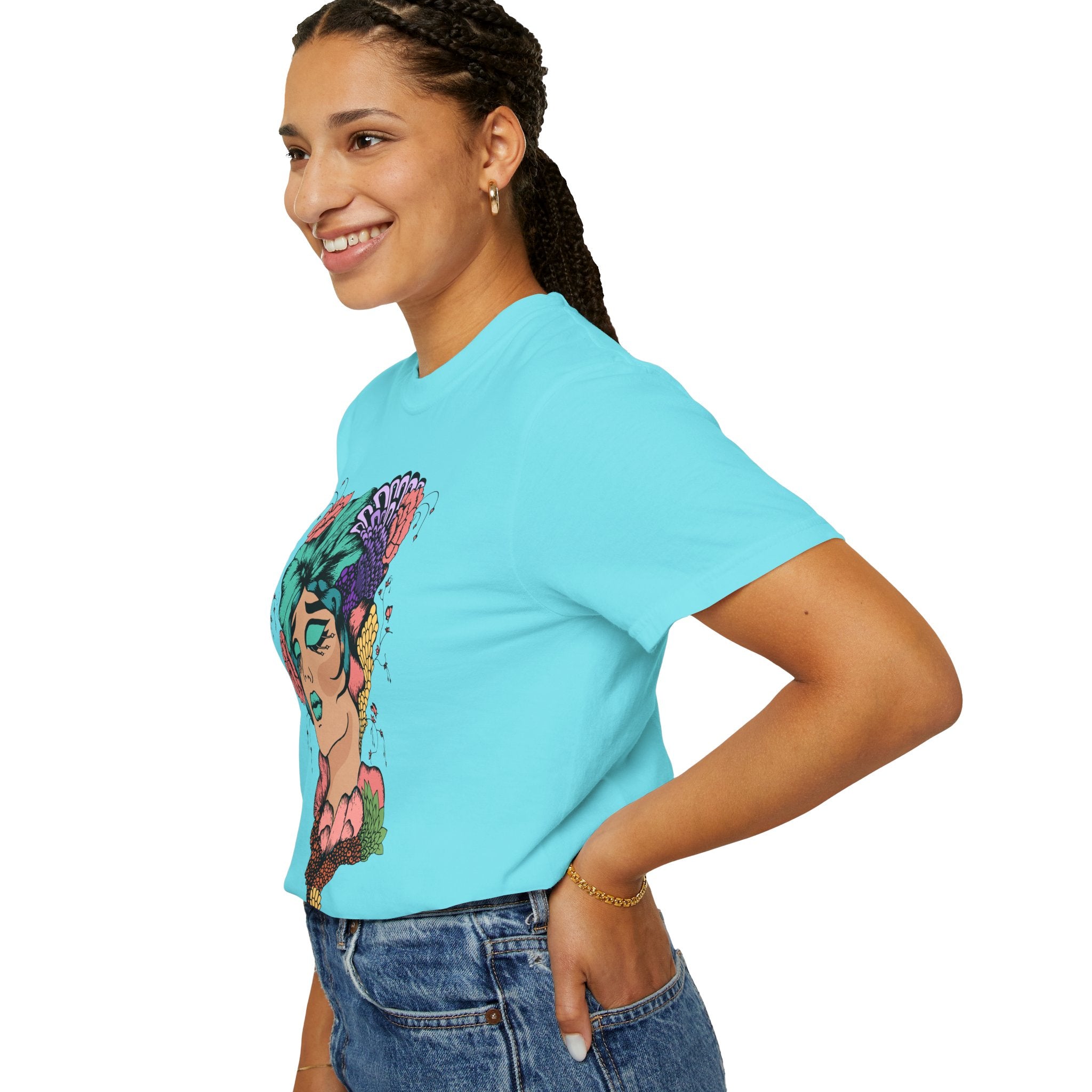 Floral Fantasy T-Shirt | Artistic Graphic Tee for Nature Lovers, Unique Gift, Casual Wear, Eco-Friendly Fashion