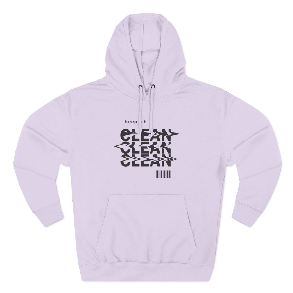Stylish Fleece Hoodie with ‘Keep It Clean’ Design, Cozy Winter Apparel, Ideal for Casual Outfits, Gifts for Friends, Unique Streetwear