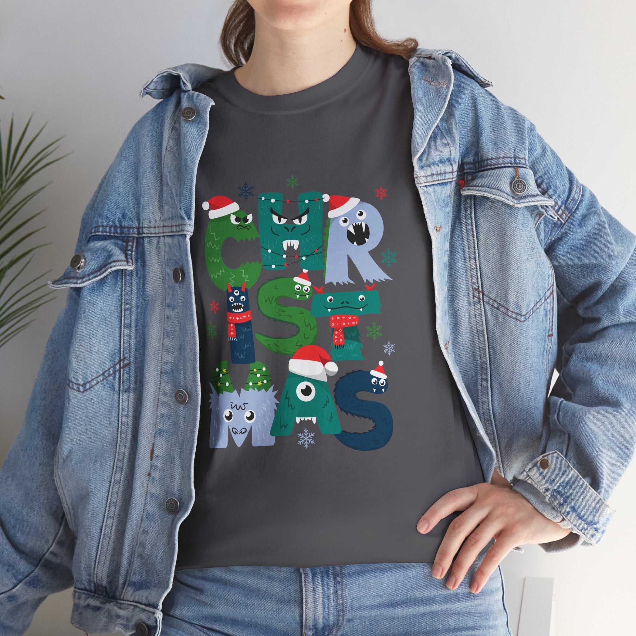 Christmas Graphic Tee — Cute Holiday "CHRISTMAS" Lettering T‑Shirt