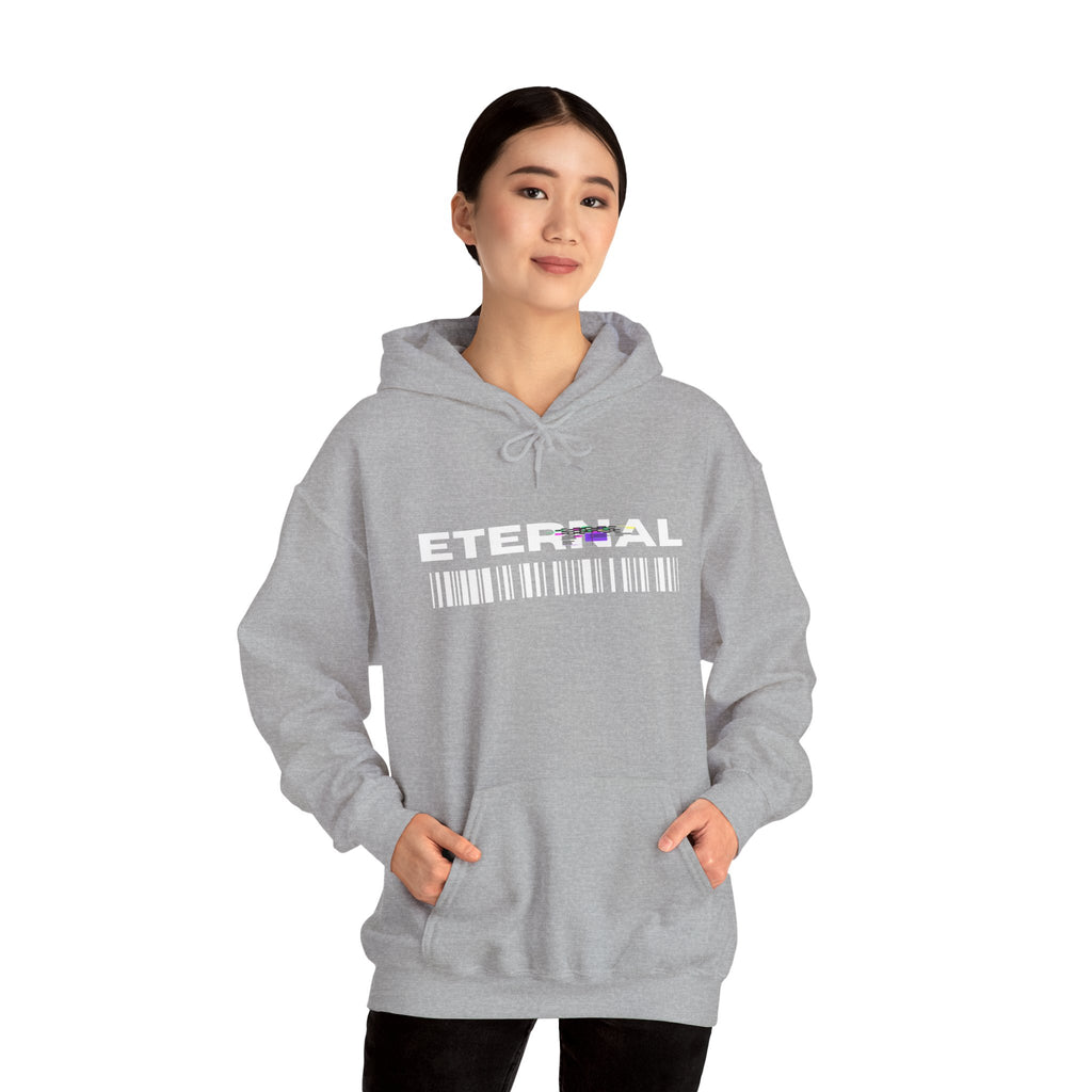 Eternal Barcode Hoodie — Black Graphic Pullover