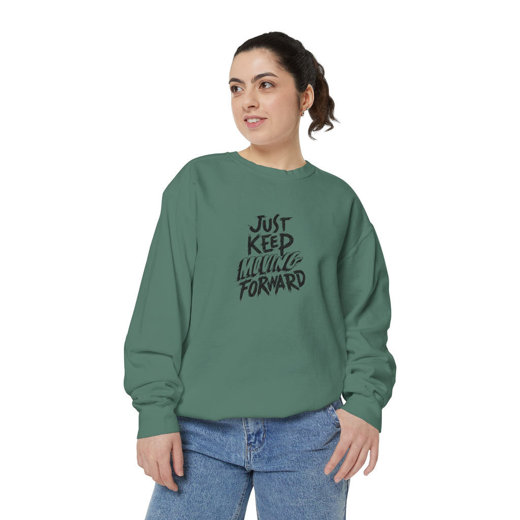 Motivational Sweatshirt - Just Keep Moving Forward, Unisex Garment-Dyed Crewneck, Cozy Gift, Inspirational Apparel, Perfect for Every [...]