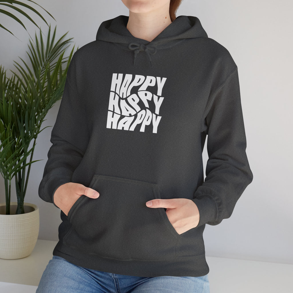 Happy Vibe Unisex Hoodie, Cozy Sweatshirt, Gift for Friends, Casual Wear, Birthday Gift, Everyday Comfort