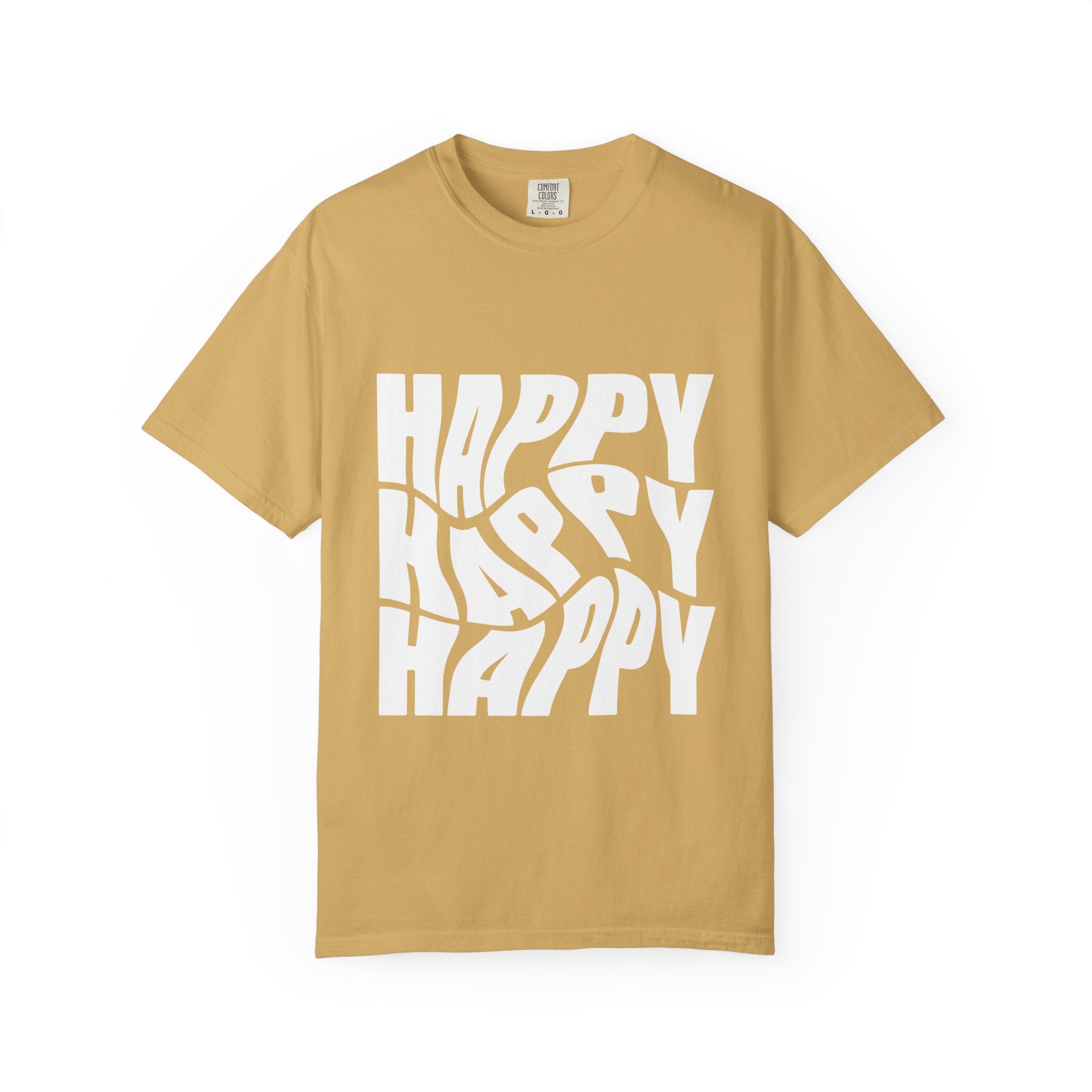 Happy Vibes Unisex Garment-Dyed T-shirt | Positive Affirmation Tee, Casual Wear, Gift for Friends, Summer Style, Comfort Apparel
