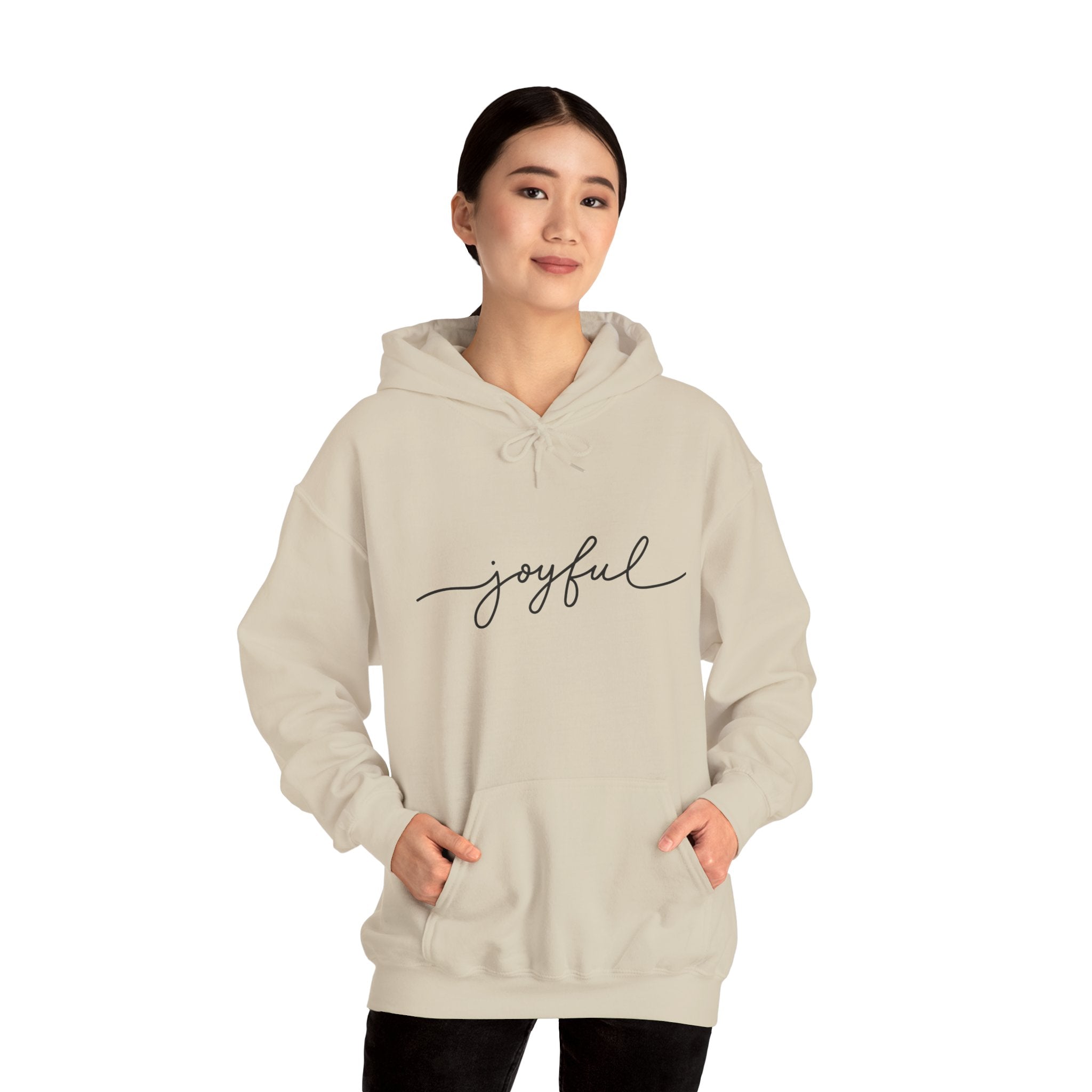 Joyful Hoodie for Comfort and Cheer, Unisex Sweatshirt for Gifts, Everyday Wear, Cozy Handmade Apparel, Celebration Outfit, Relaxed Style