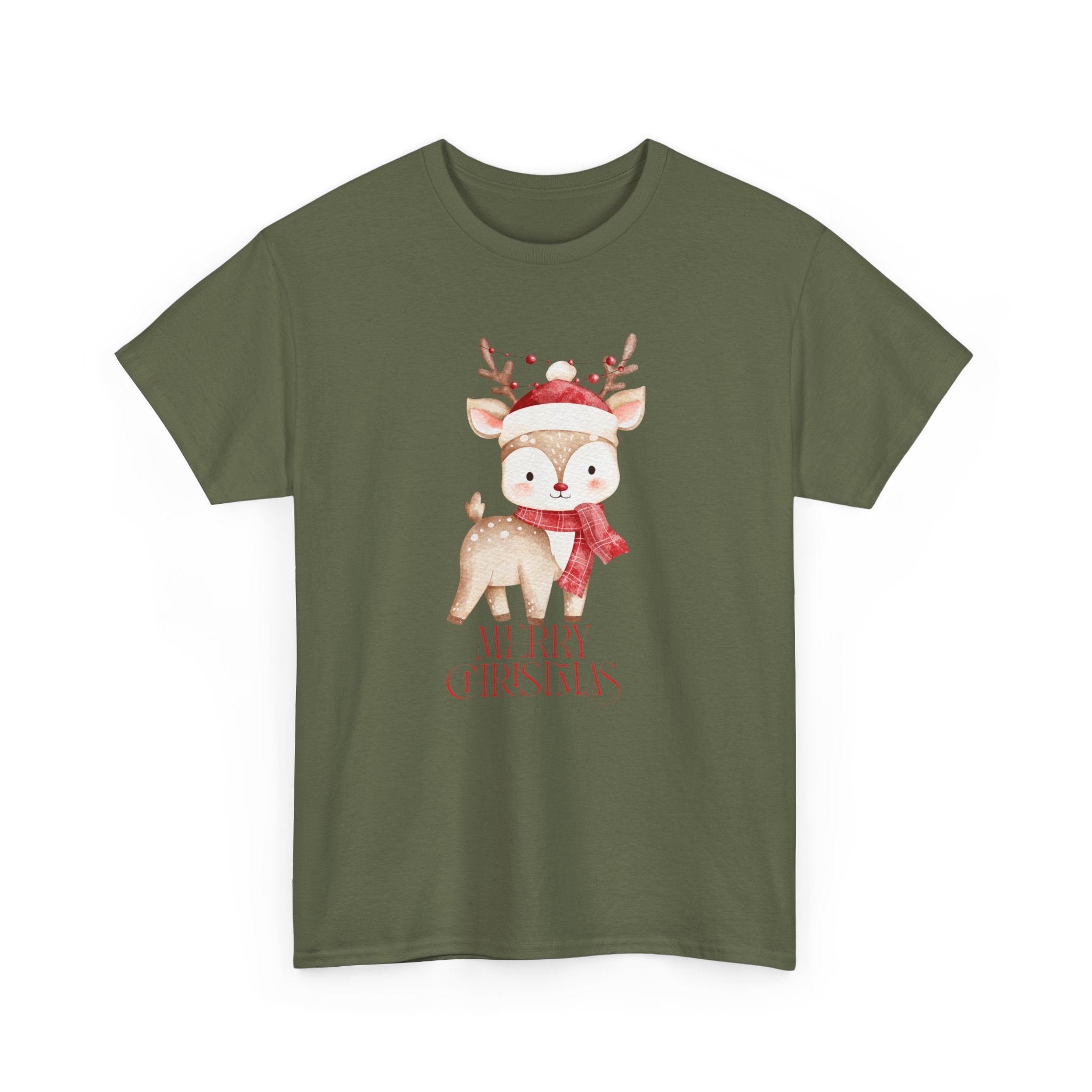 Kids' Cute Reindeer Christmas Tee – Merry Christmas Woodland Holiday Shirt