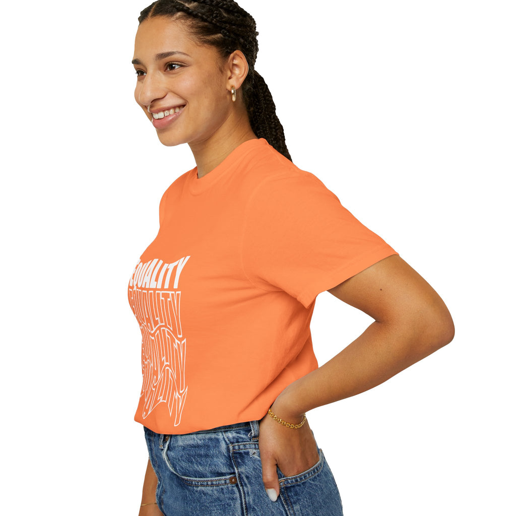 Equality Unisex Garment-Dyed T-shirt | Bold Statement Tee, LGBTQ+ Pride Apparel, Casual Wear, Gift for Activists, Equality Awareness